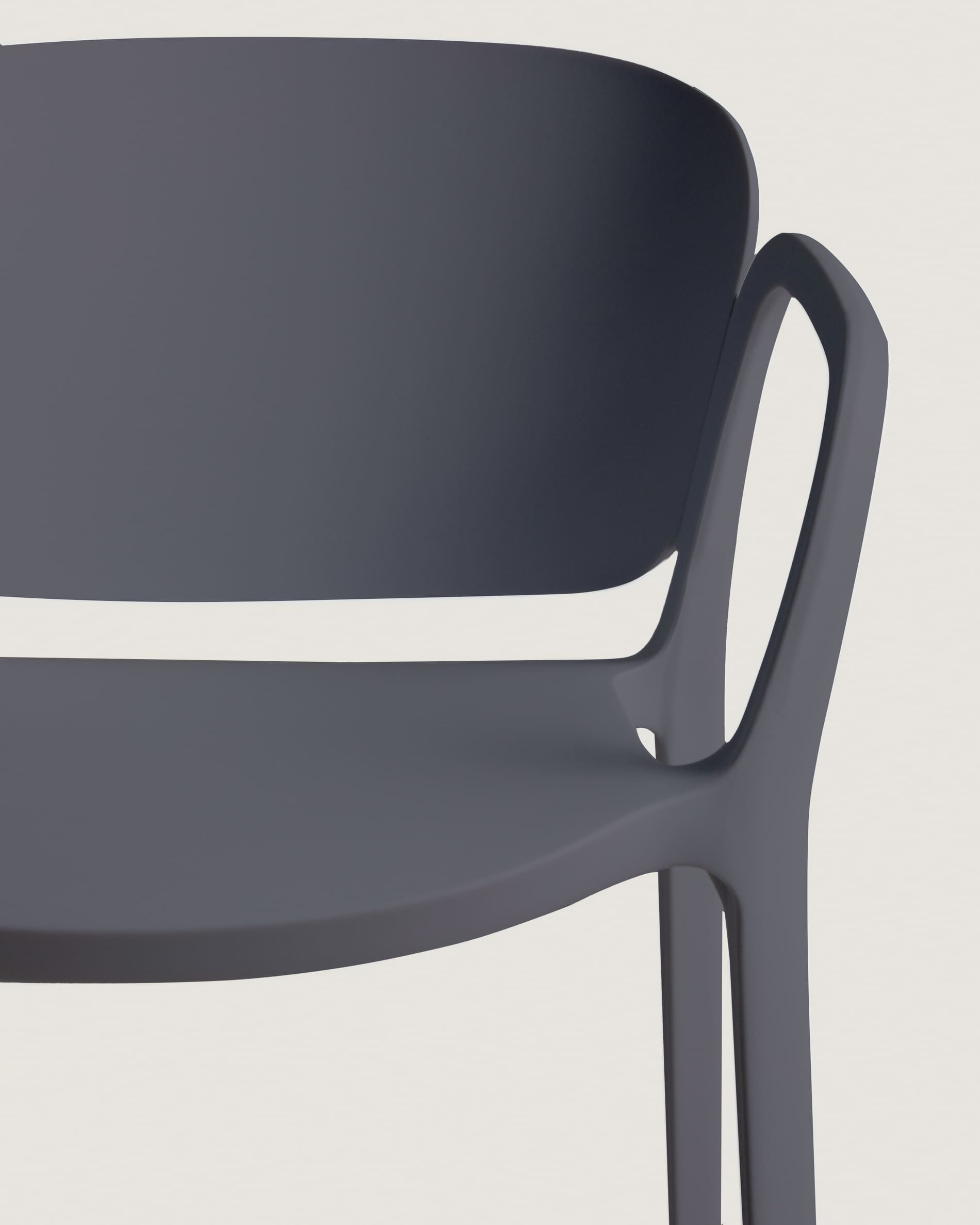 Ania stackable outdoor chair in dark grey