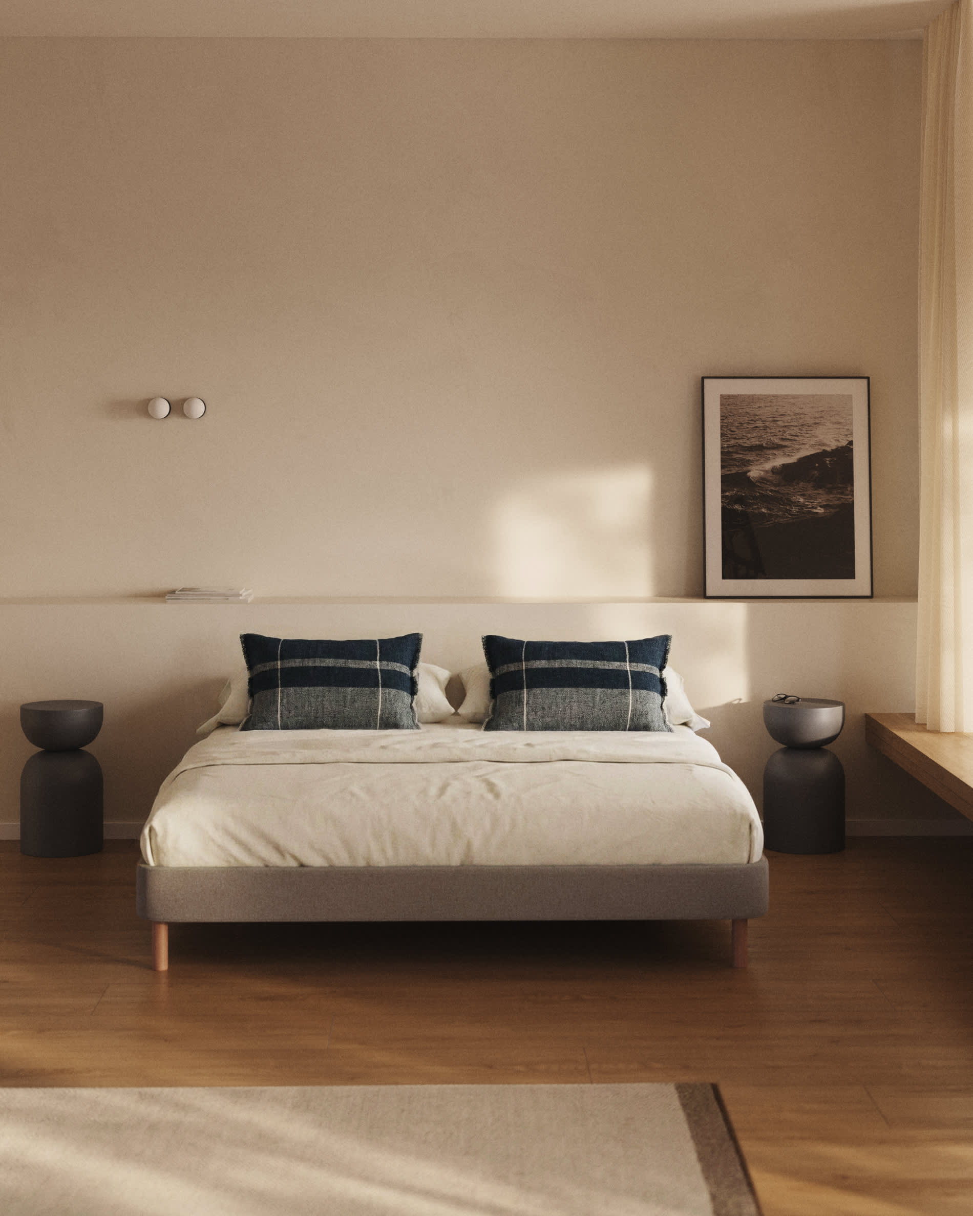 Ofelia brown base with removable cover and solid beech wood legs for 180 x 200cm mattress