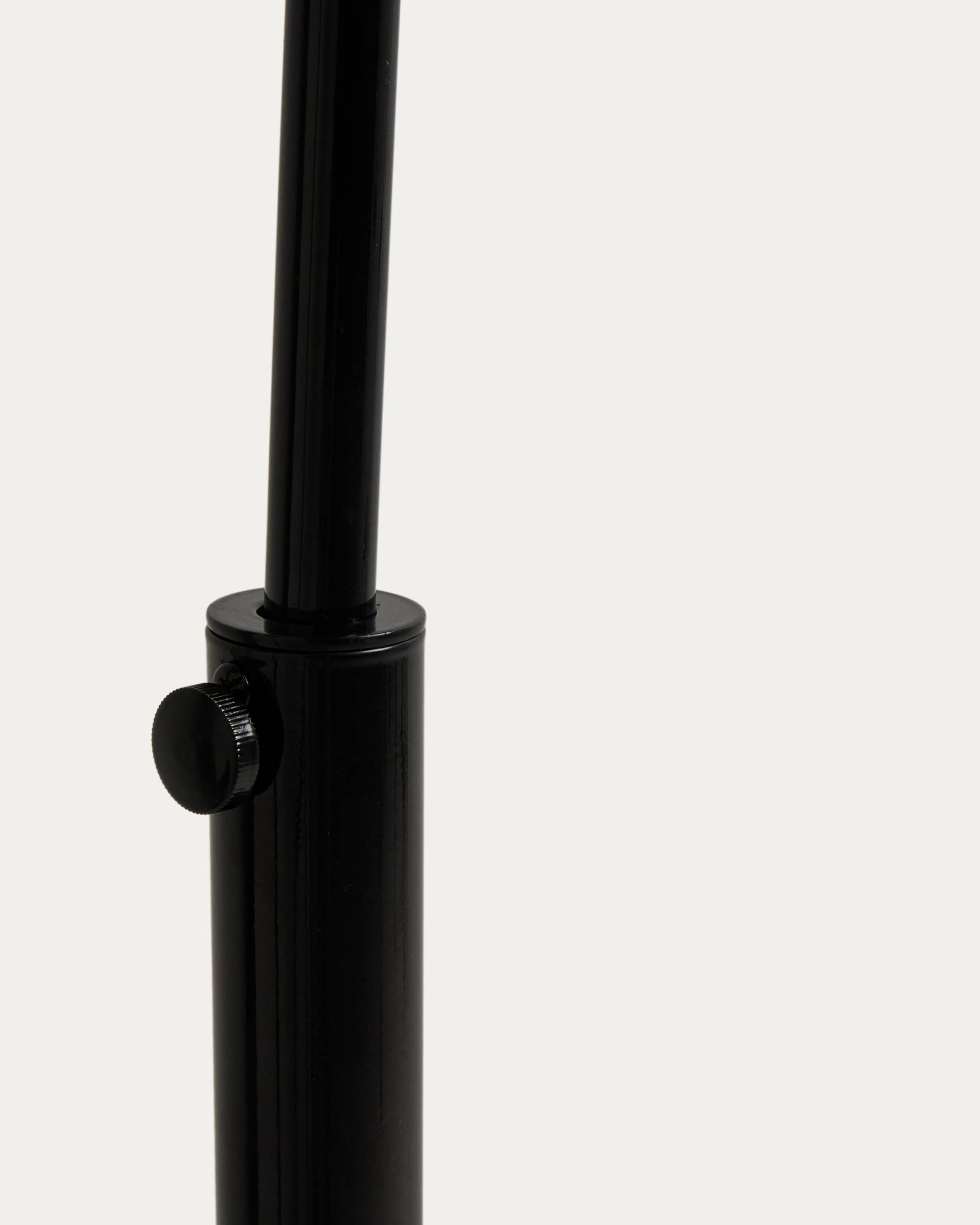 Madali floor lamp in steel with glossy black finish and black marble