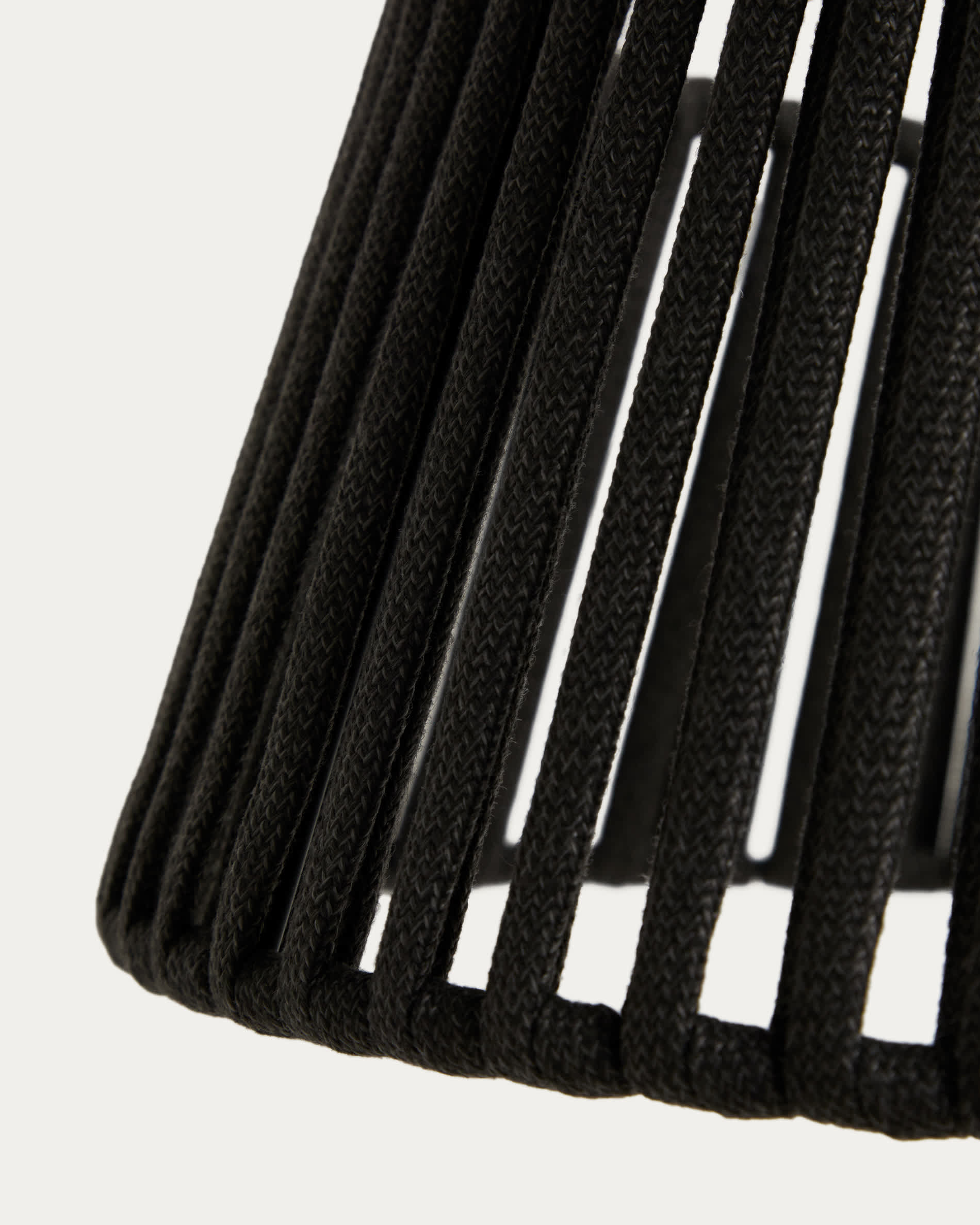 Aldet ceiling lamp shade in black flat rope cord Ø46cm