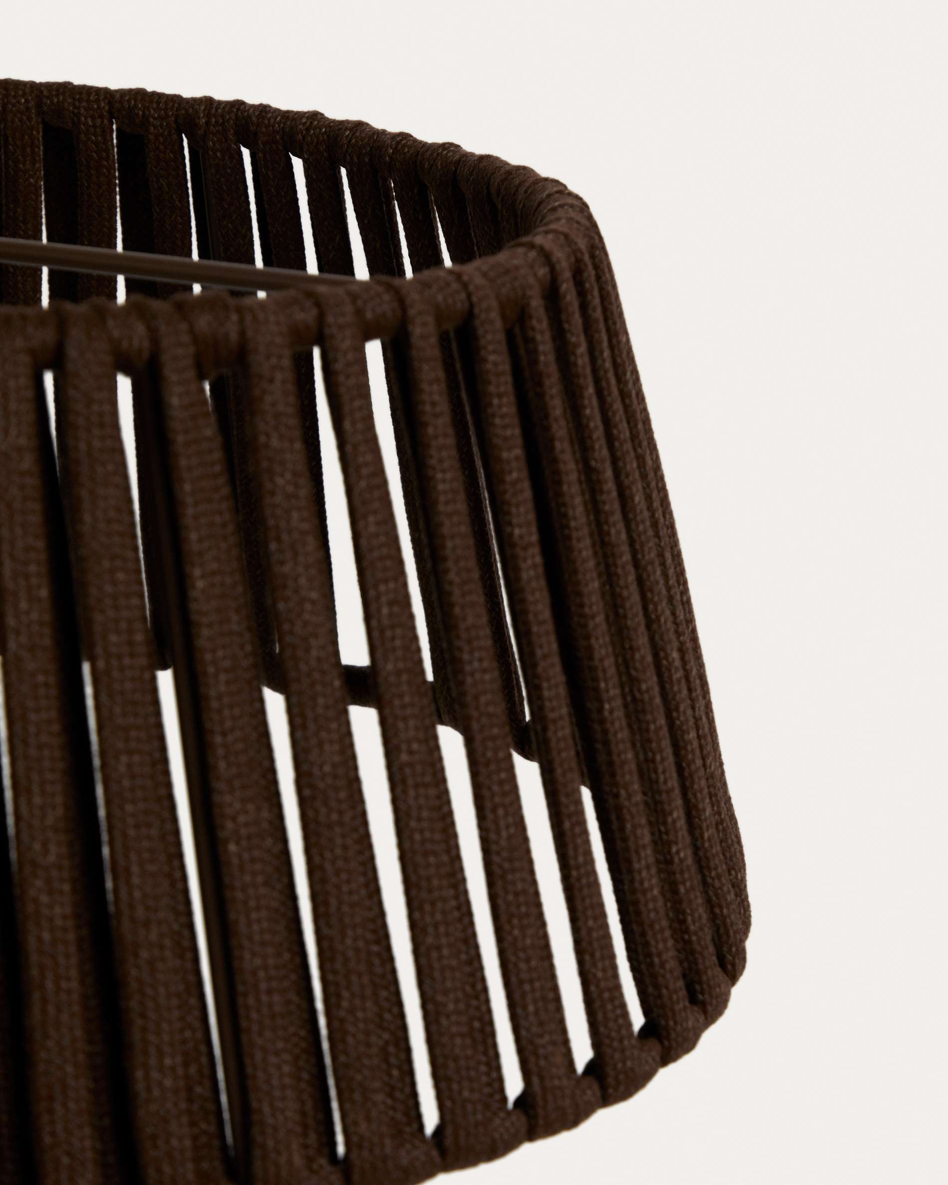 Aldet ceiling lamp shade in brown flat rope cord Ø46cm
