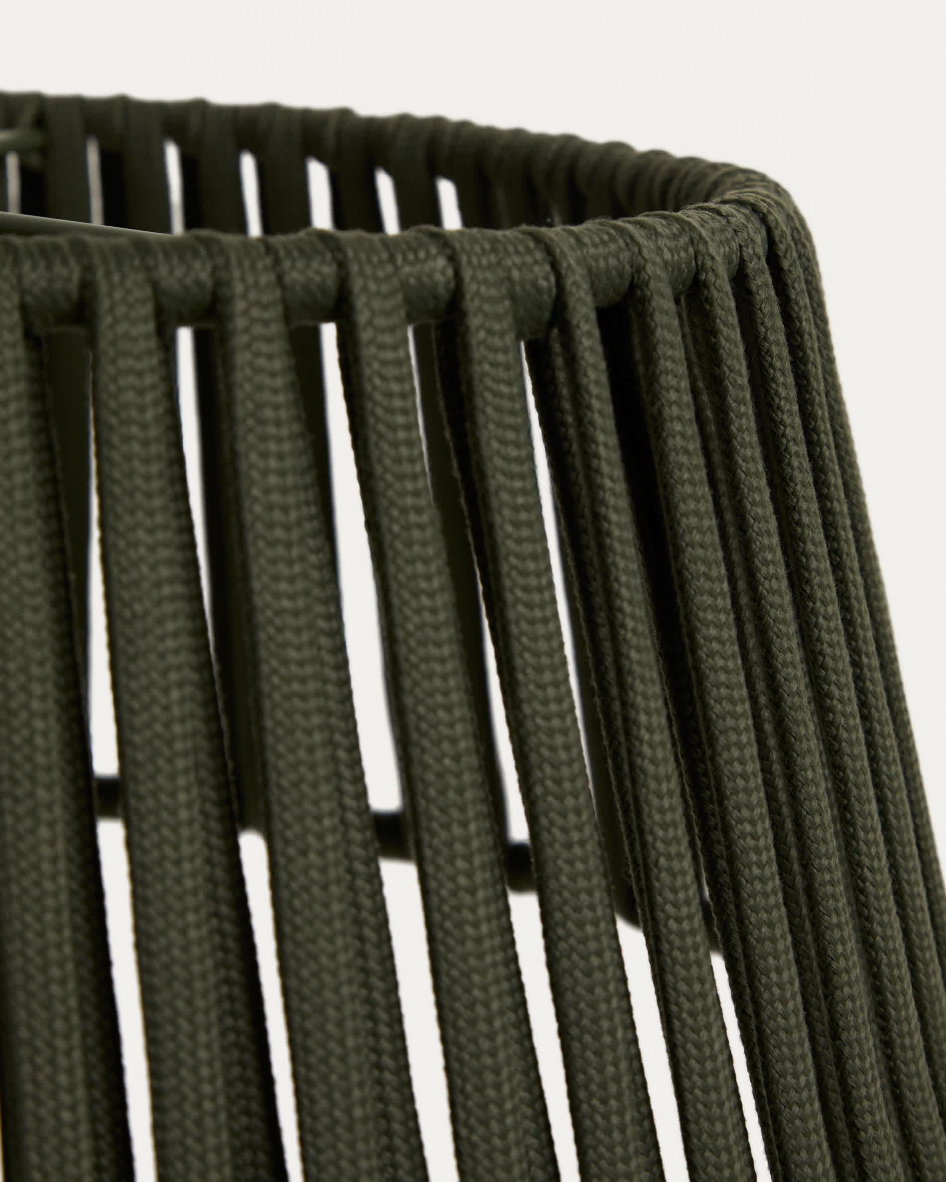 Aldet ceiling lamp shade in green flat rope cord Ø46cm