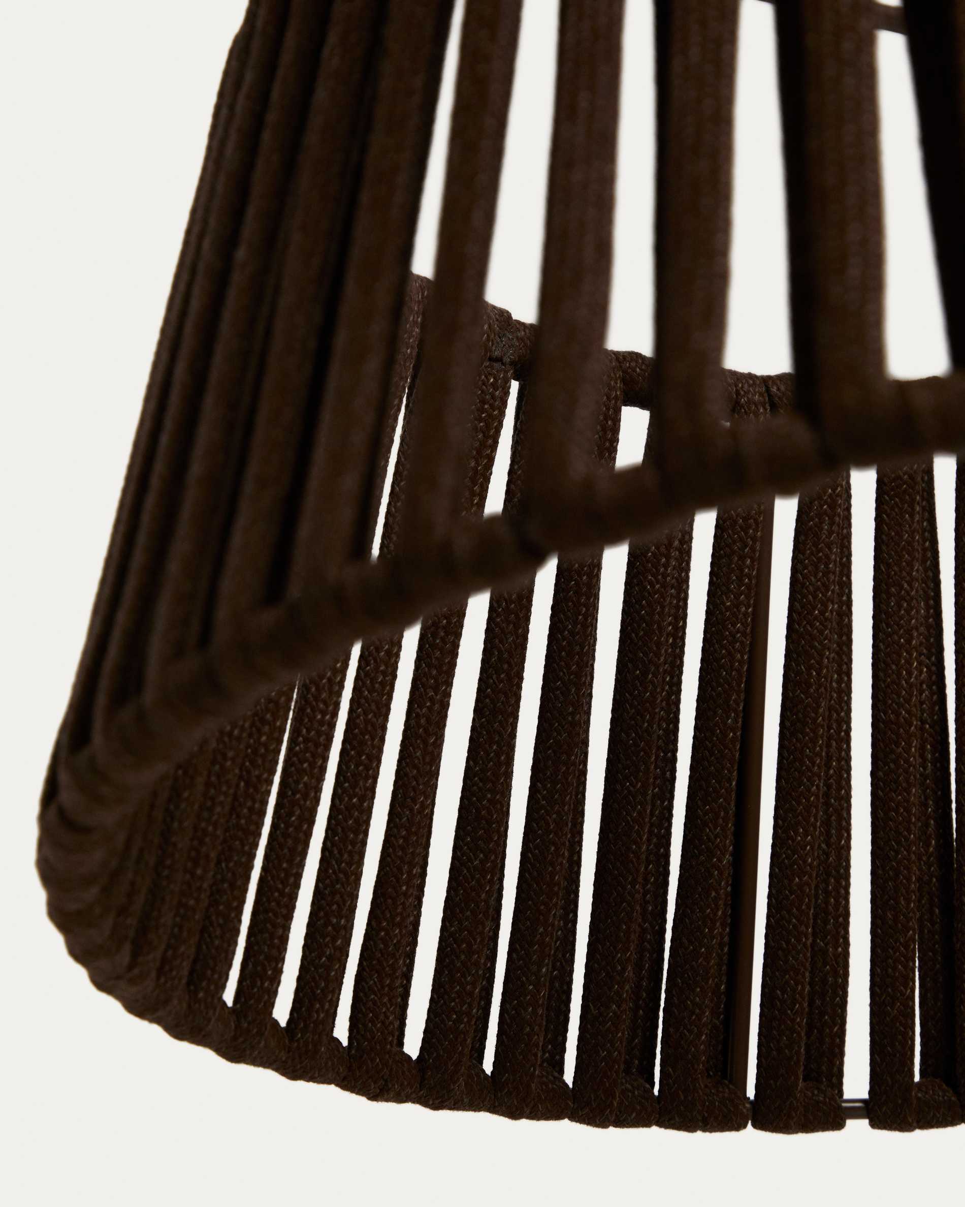 Aldet ceiling lamp shade in brown flat rope cord Ø46cm