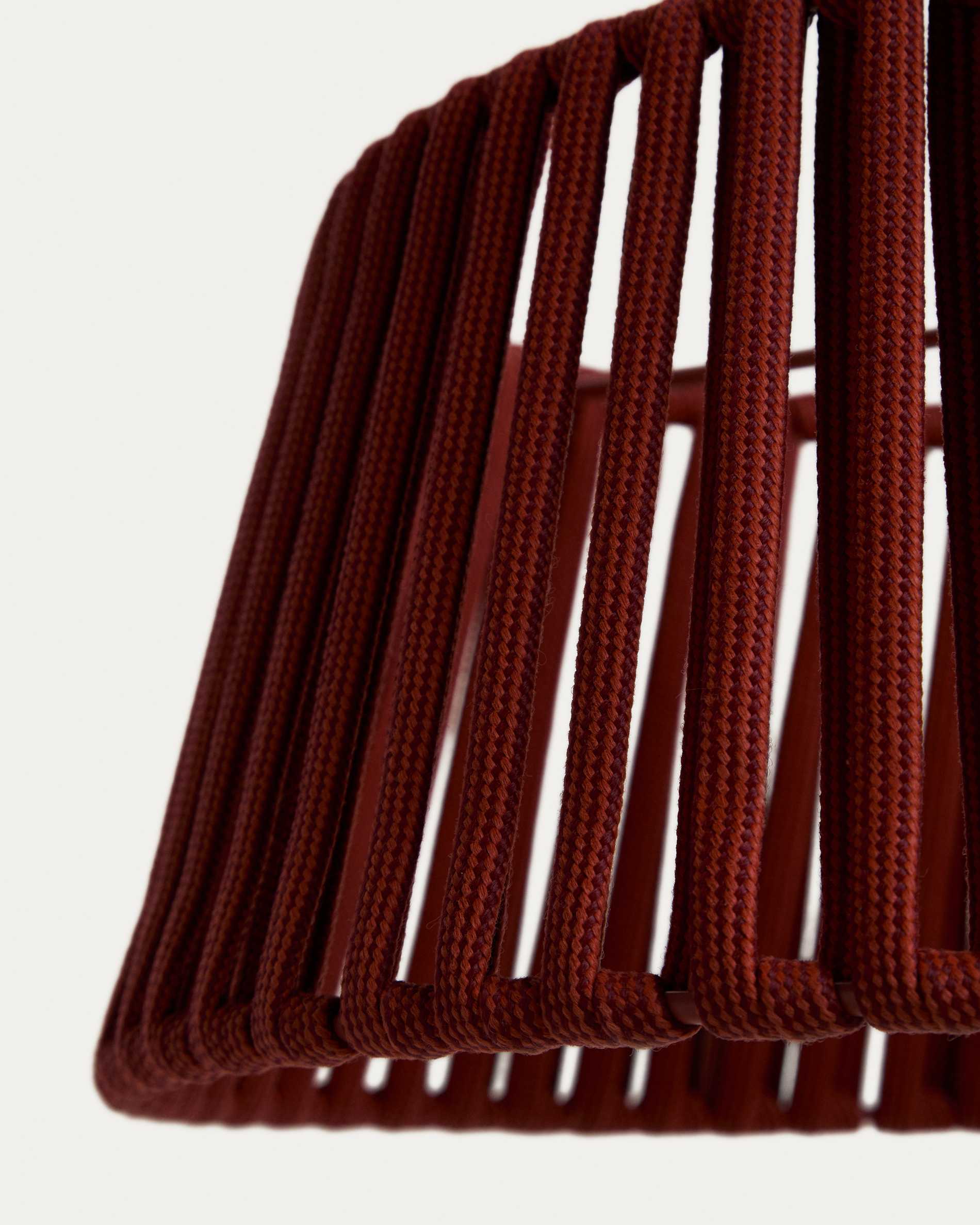 Aldet ceiling lamp shade in terracotta flat rope cord Ø46cm
