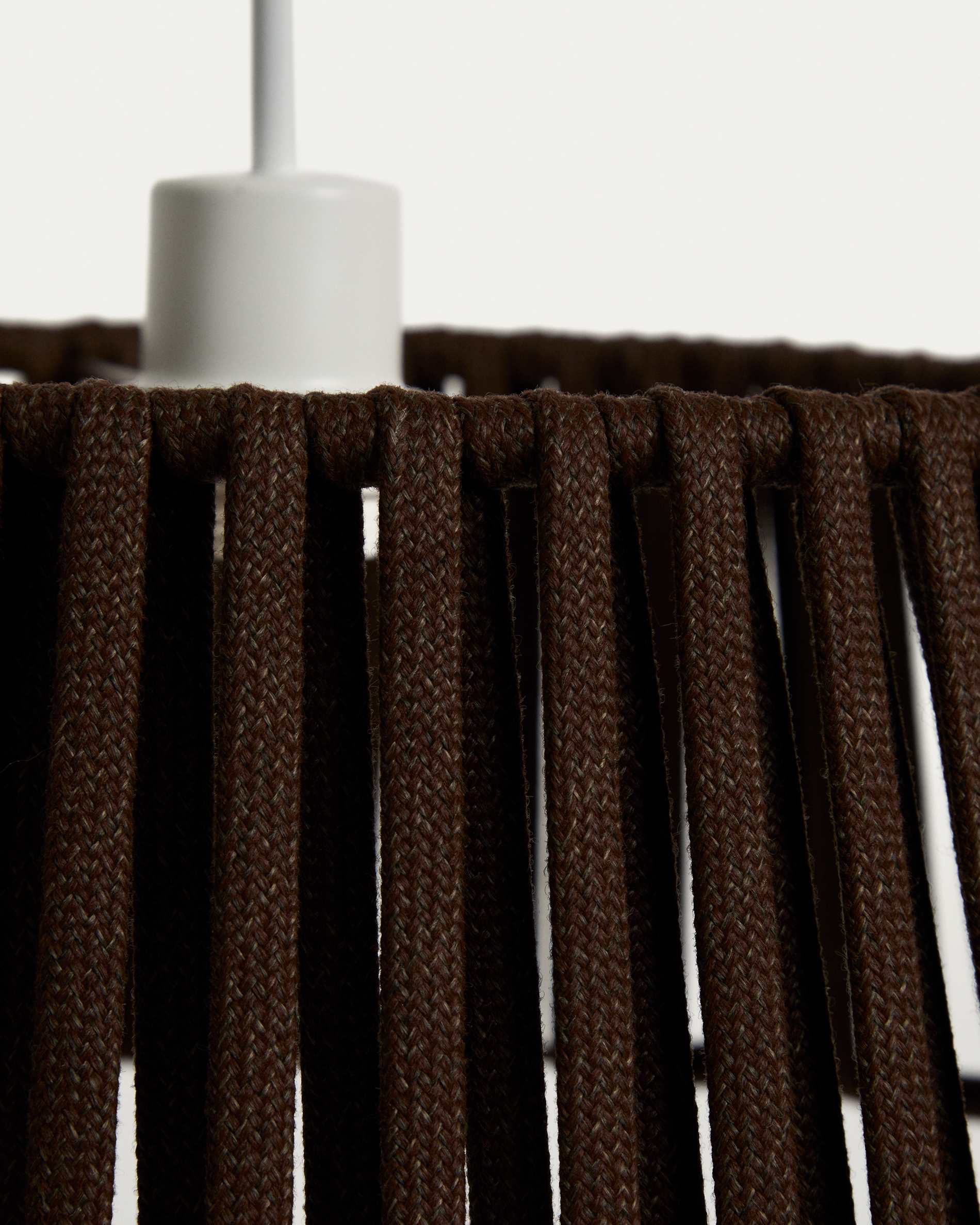 Aldet ceiling lamp shade in brown flat rope cord Ø46cm