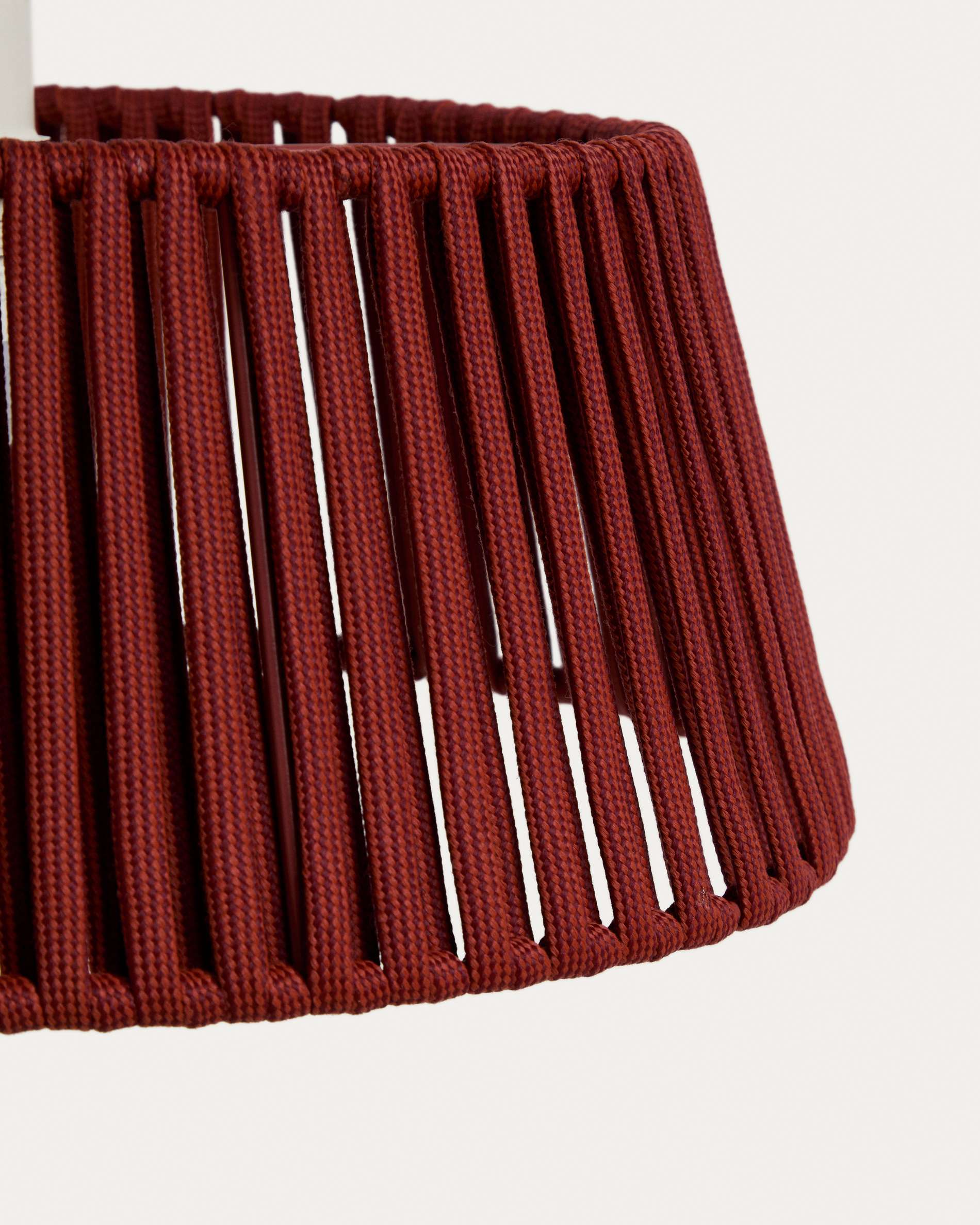 Aldet ceiling lamp shade in terracotta flat rope cord Ø46cm