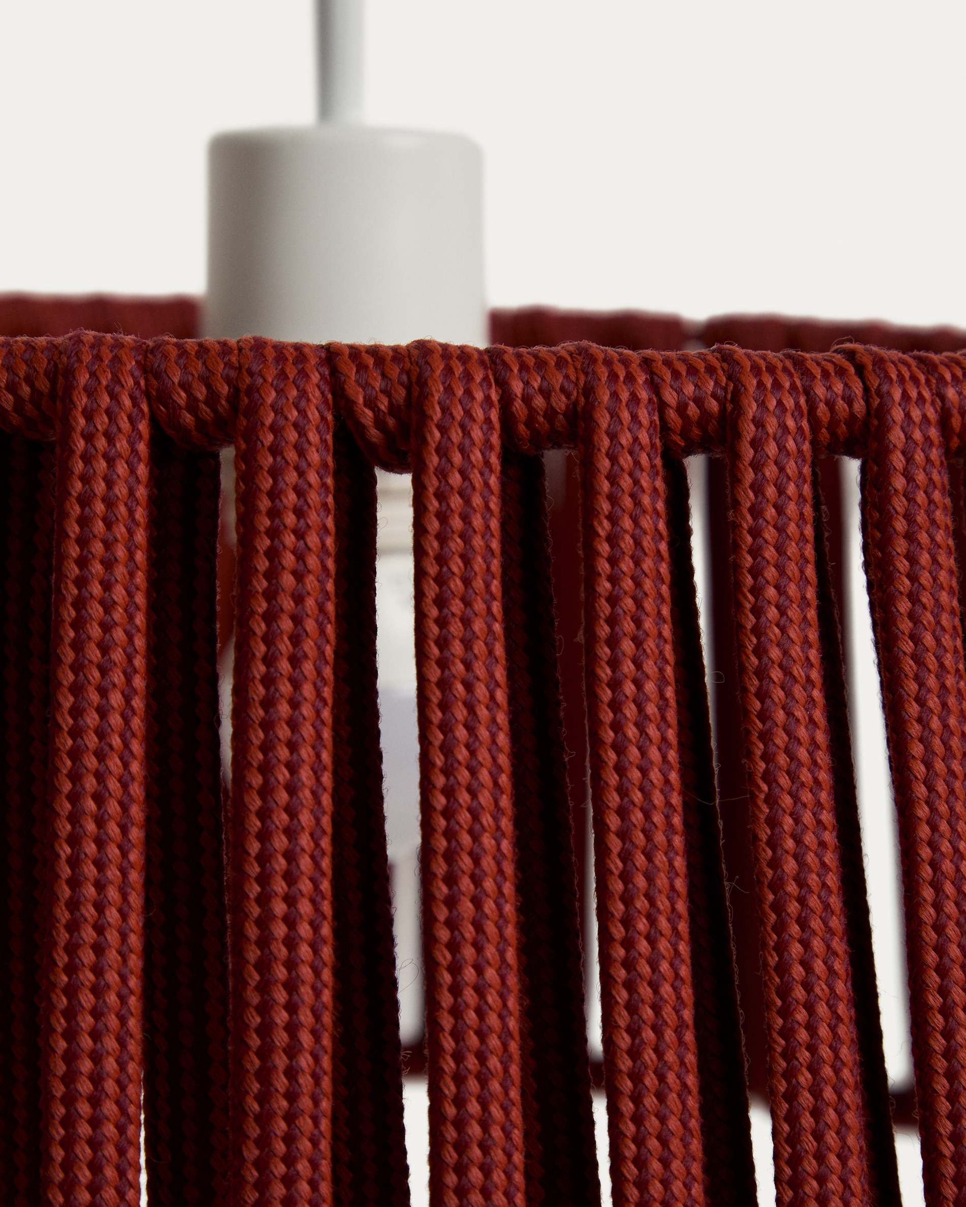Aldet ceiling lamp shade in terracotta flat rope cord Ø46cm