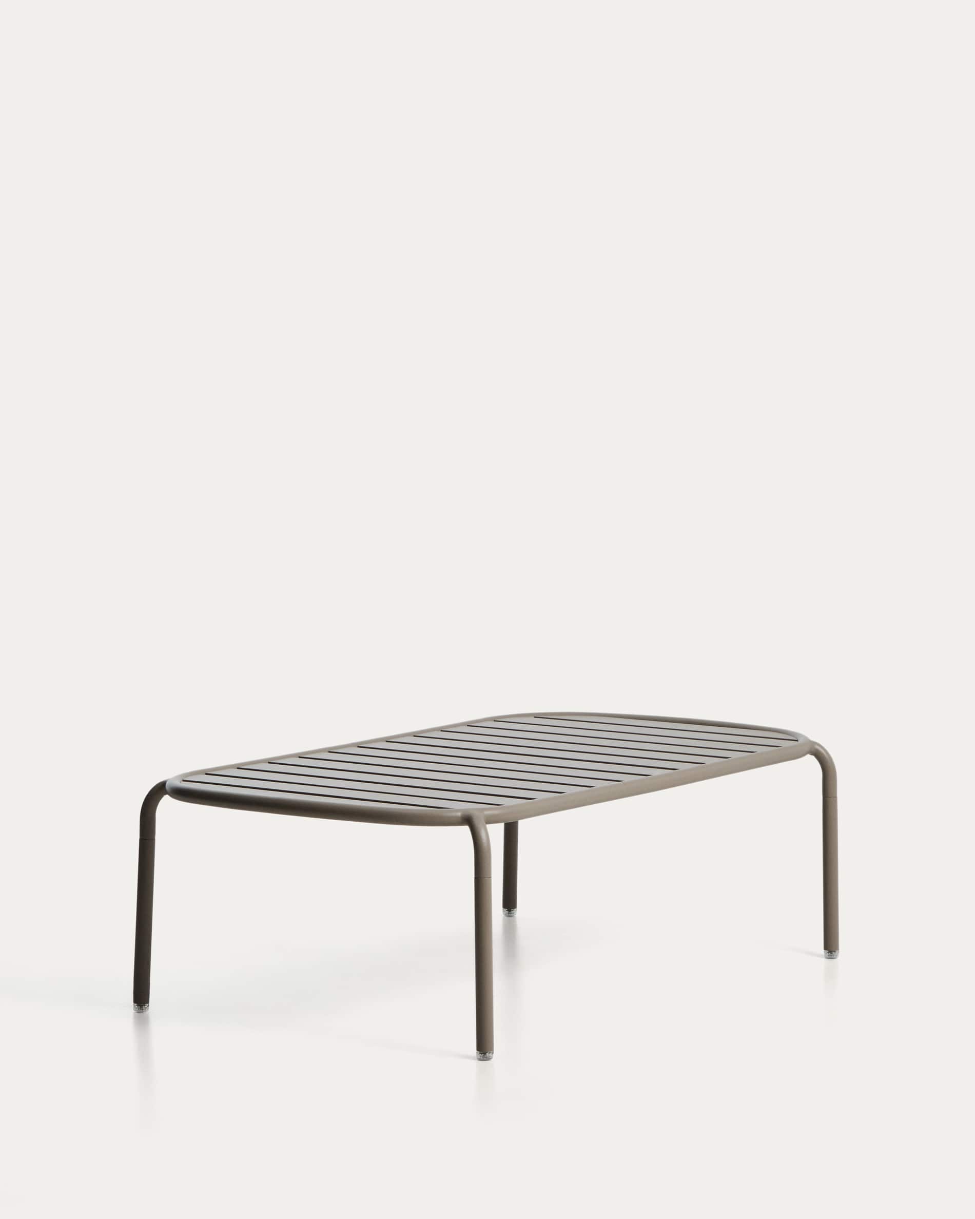 Joncols outdoor coffee table in aluminium with taupe painted finish Ø 113 x 65cm