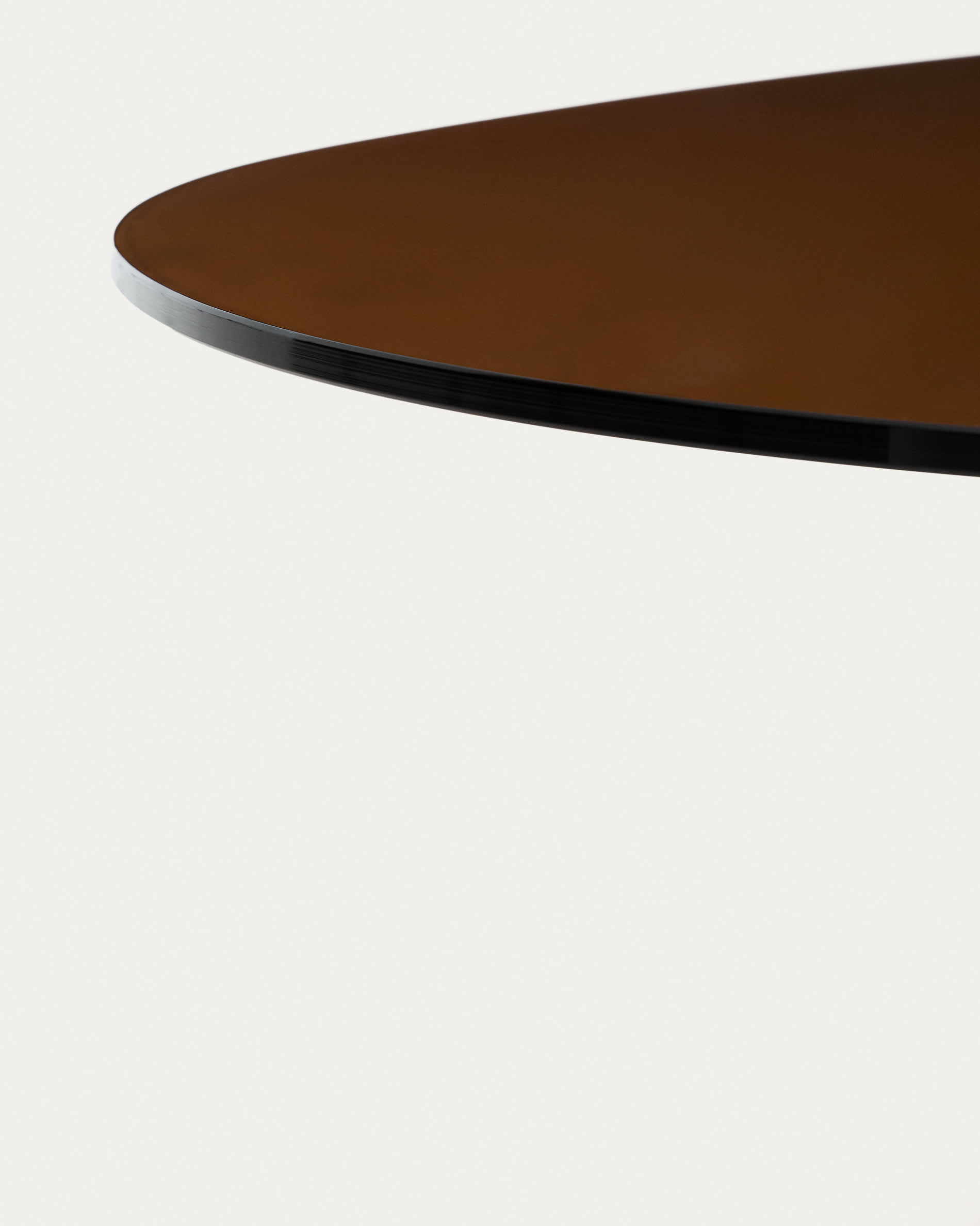 Olir coffee table in tempered glass and brown steel 140 x 80 cm