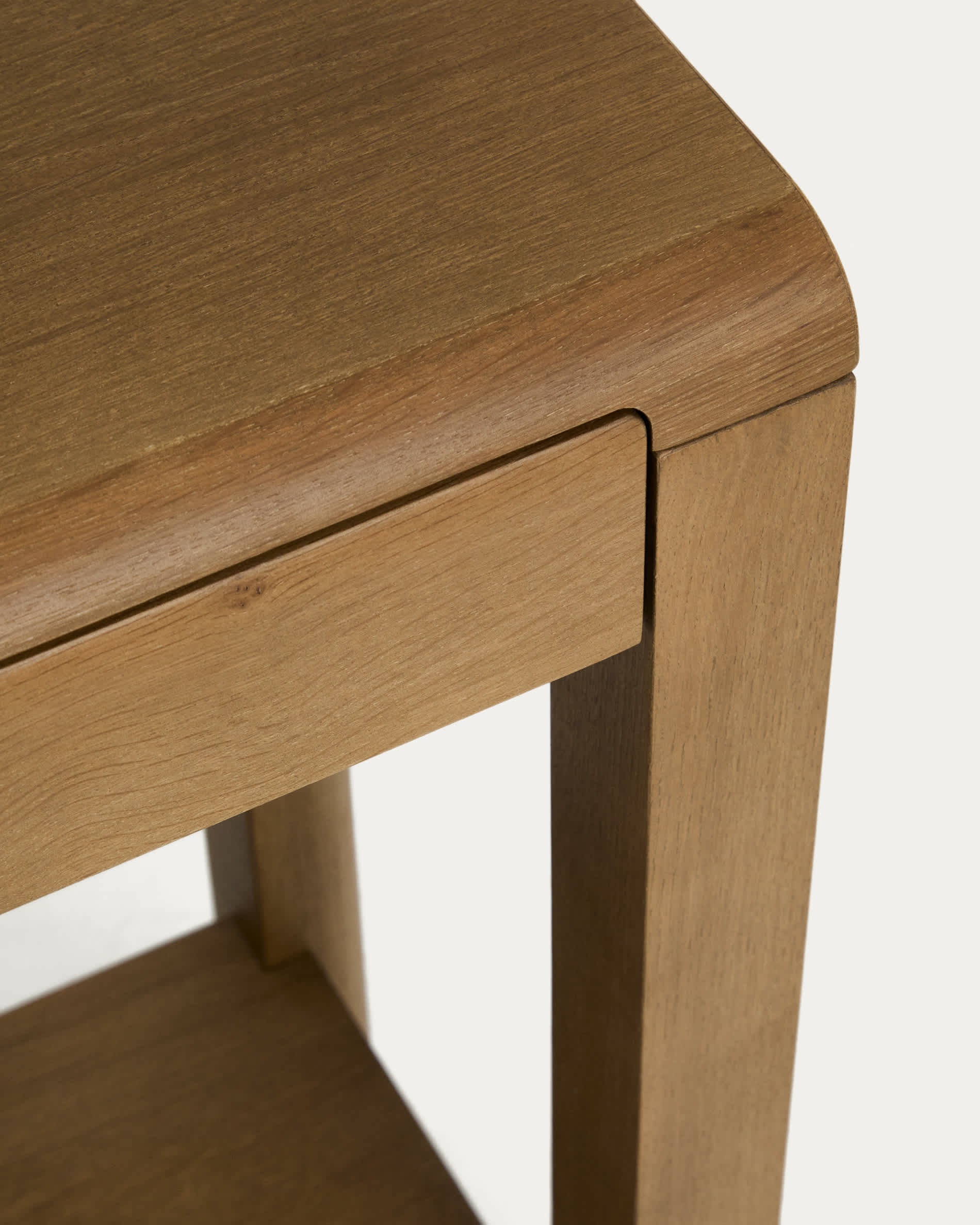 Arelida console table made of oak veneer and solid oak wood with light brown finish 112 x 80 cm FSC Mix Credit