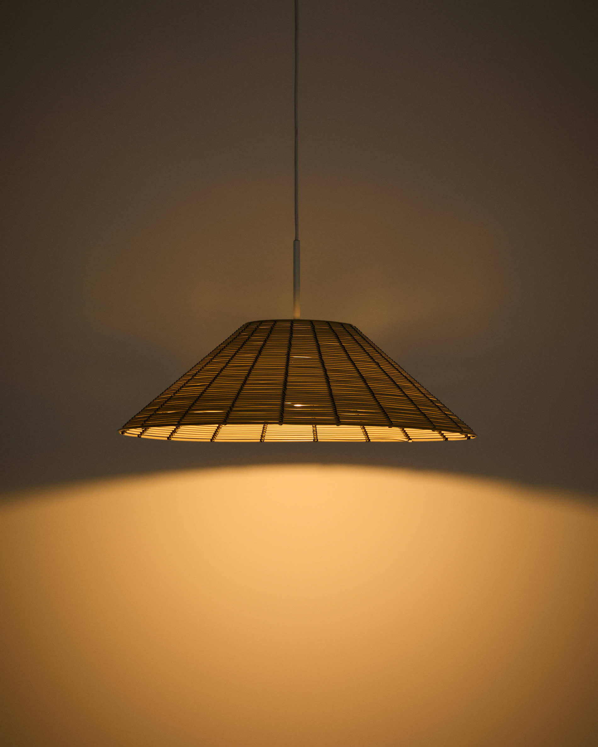Saranella lampshade for outdoor ceiling lamp in light grey synthetic rattan Ø 50cm