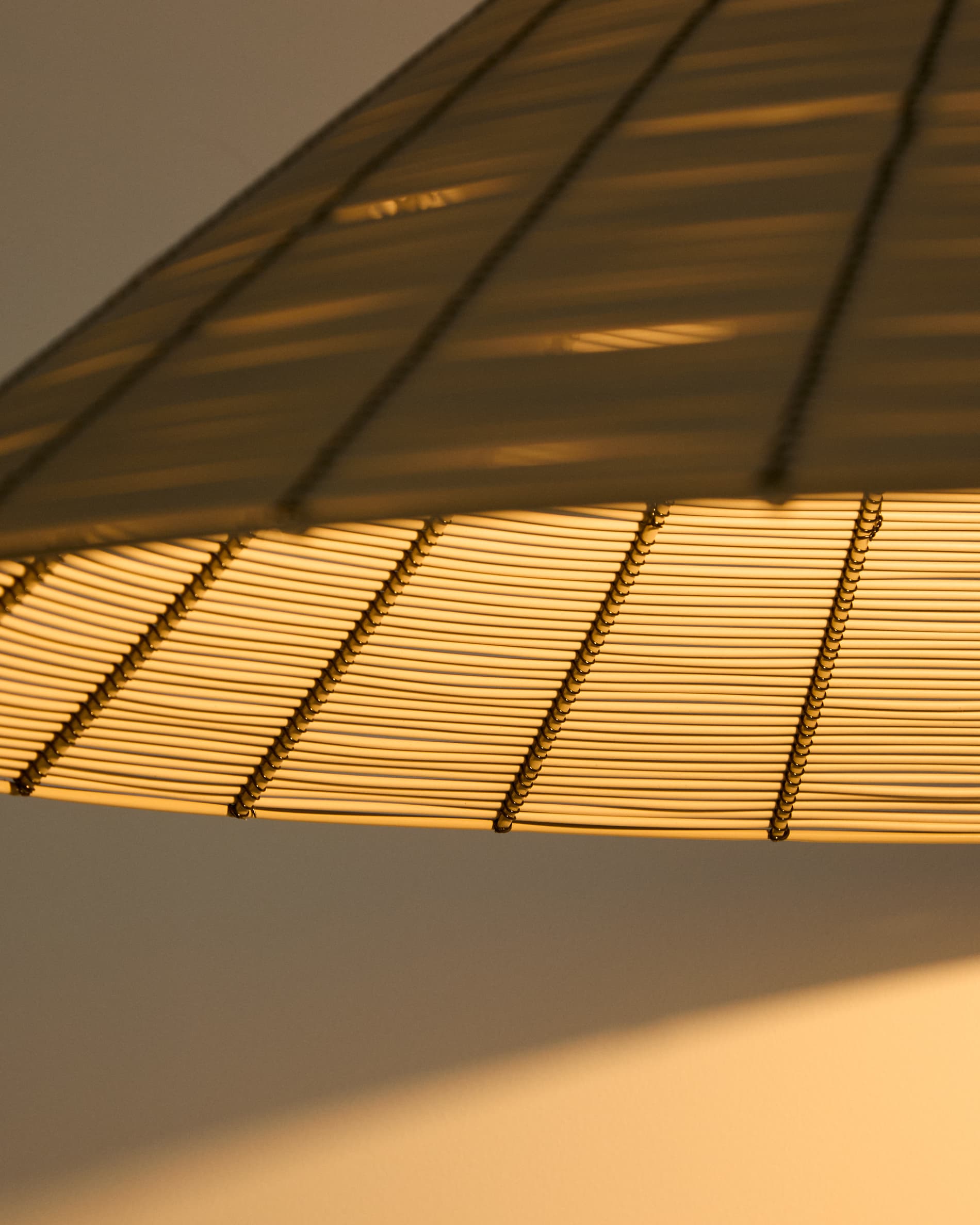 Saranella lampshade for outdoor ceiling lamp in light grey synthetic rattan Ø 70cm