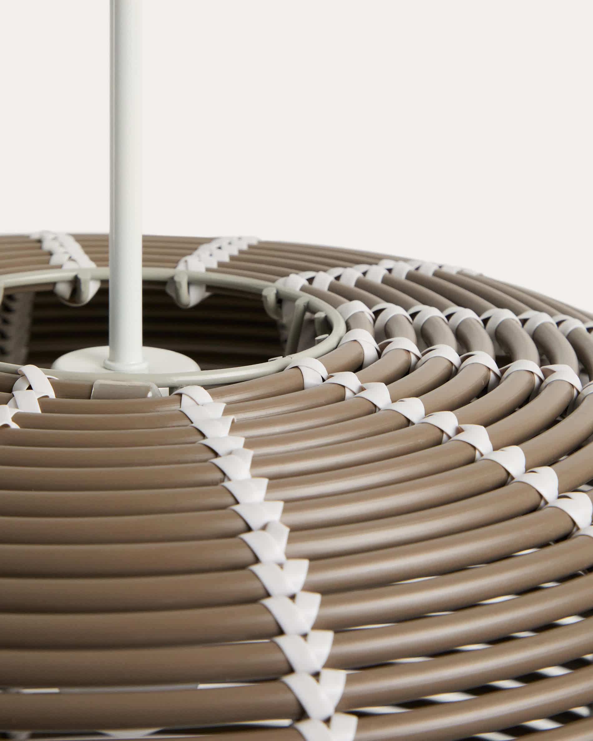 Garoina lampshade for outdoor ceiling lamp in taupe synthetic rattan Ø 50cm