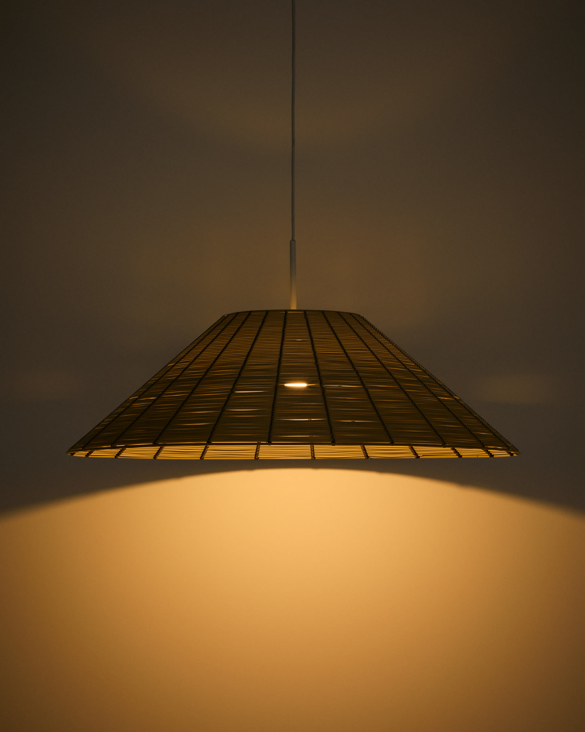 Saranella lampshade for outdoor ceiling lamp in light grey synthetic rattan Ø 70cm