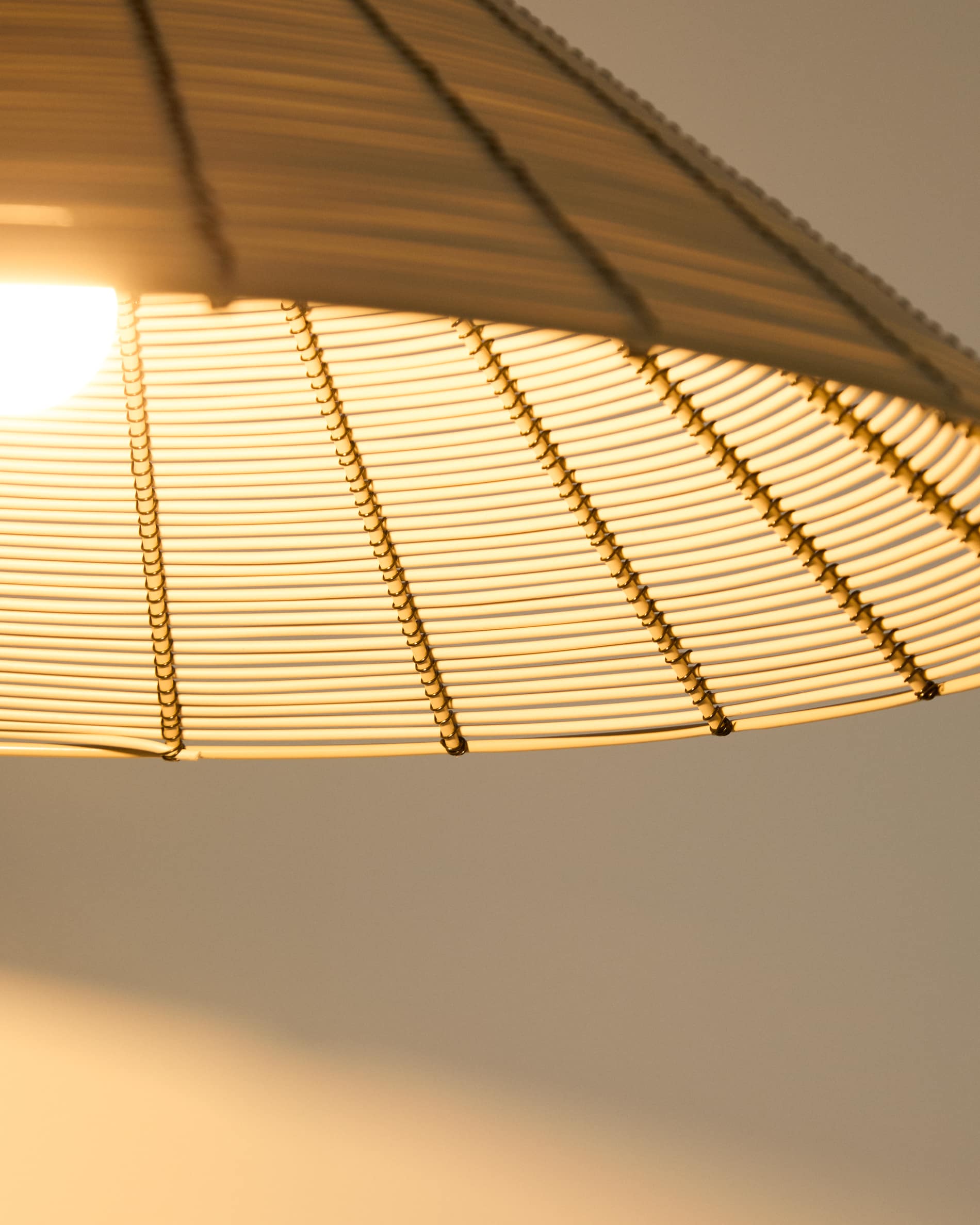 Saranella lampshade for outdoor ceiling lamp in light grey synthetic rattan Ø 50cm