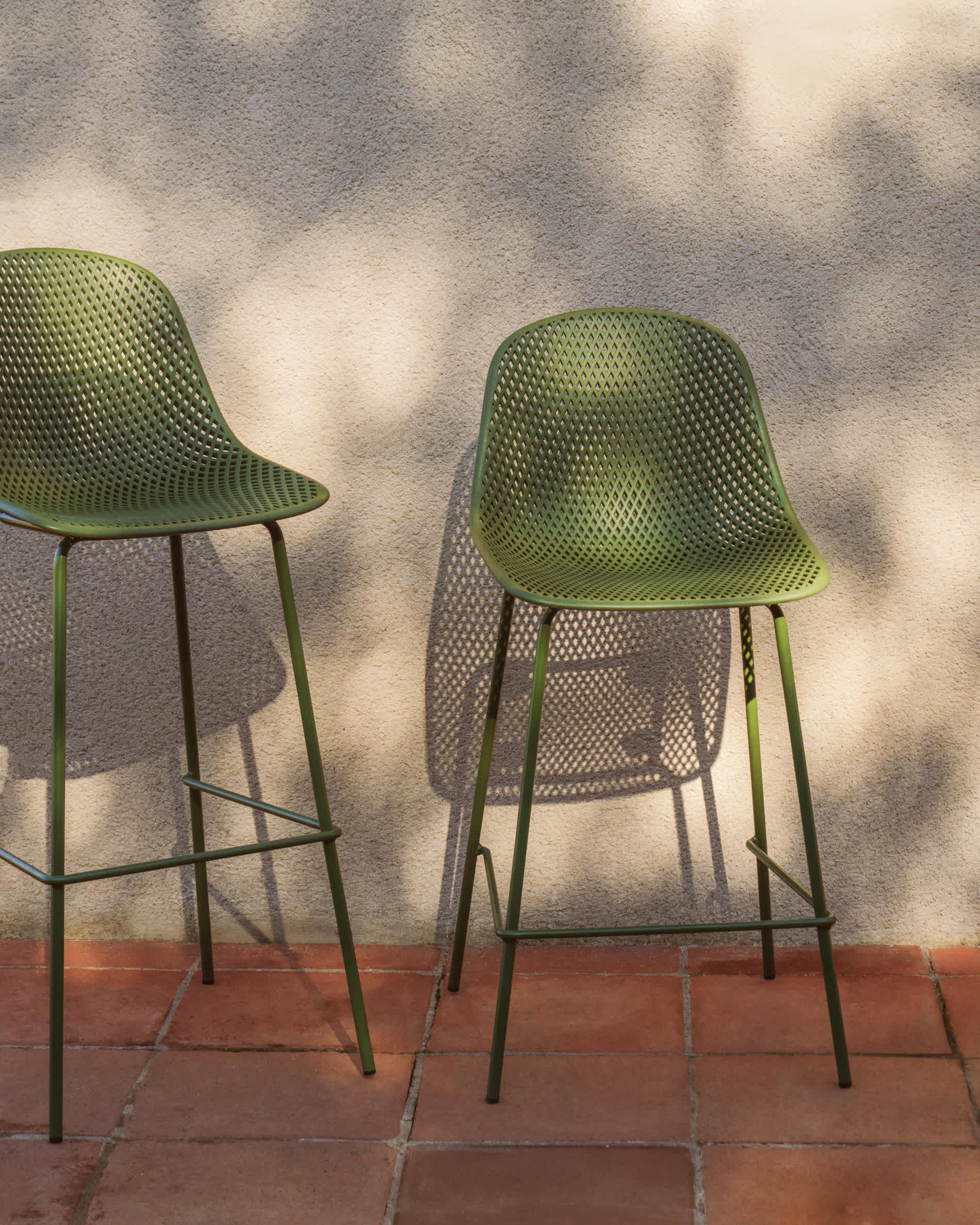 Quinby green outdoor stool 65cm