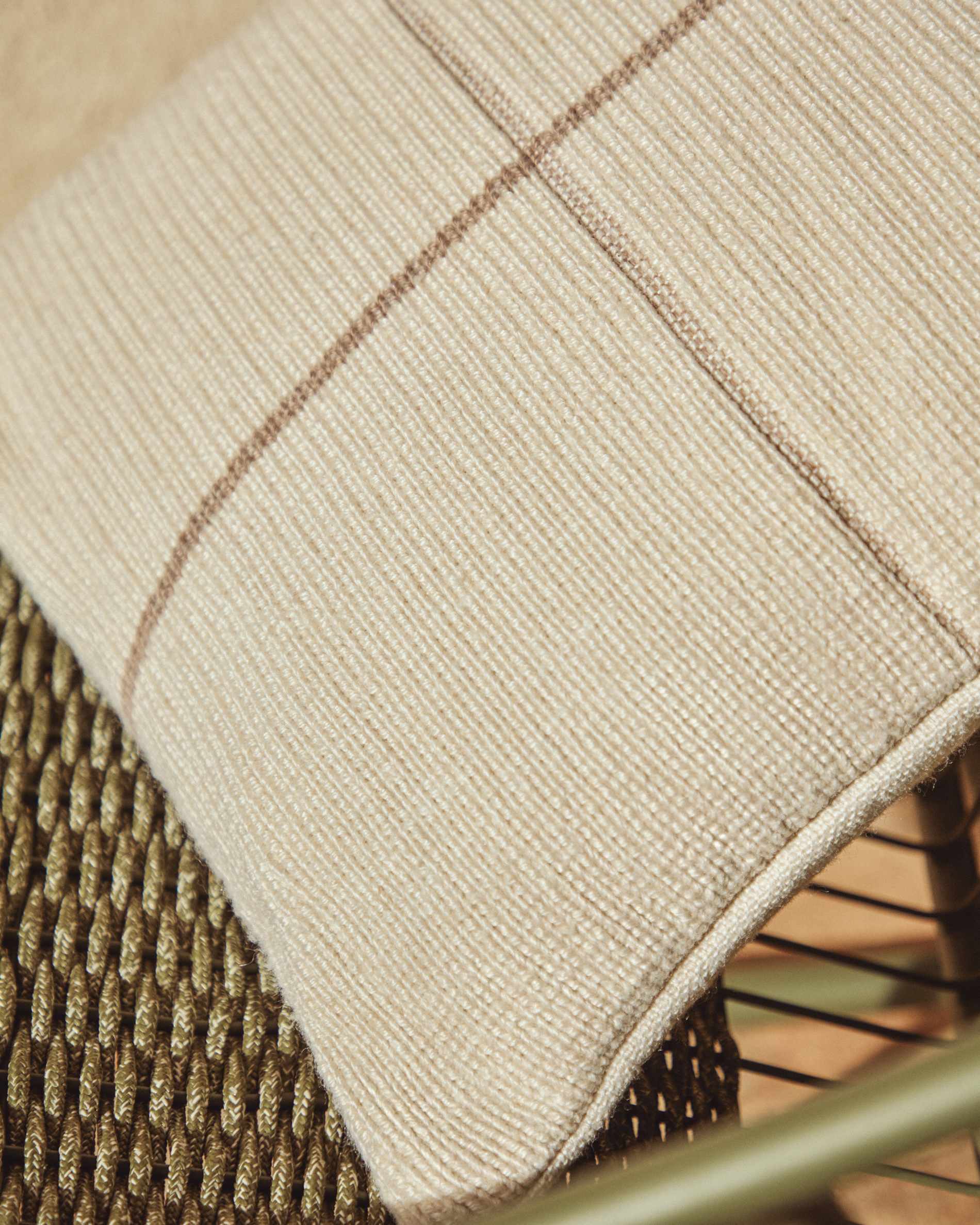 Atima beige 100% PET jacquard cushion cover 45 x 45cm