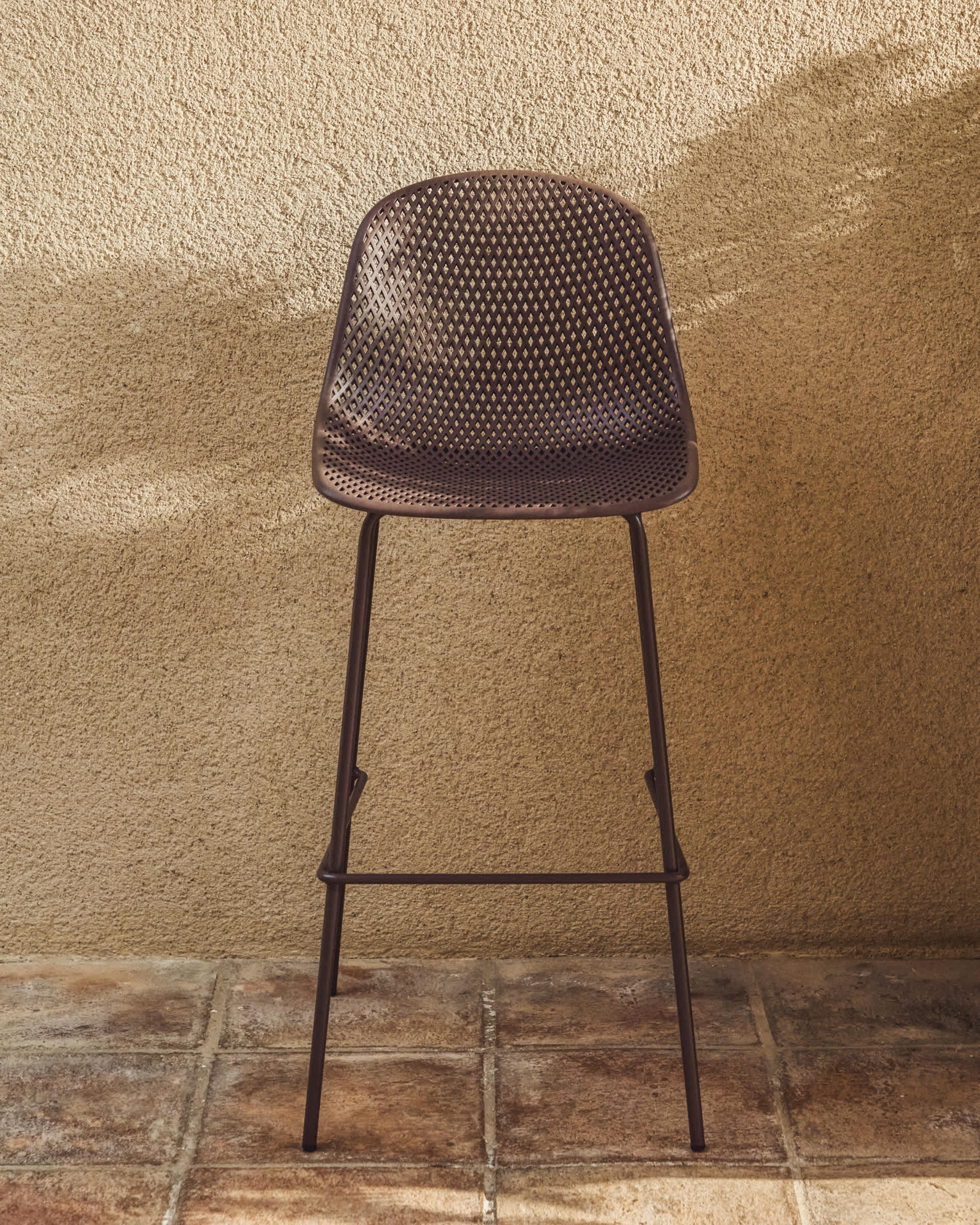 Quinby brown outdoor stool 75cm