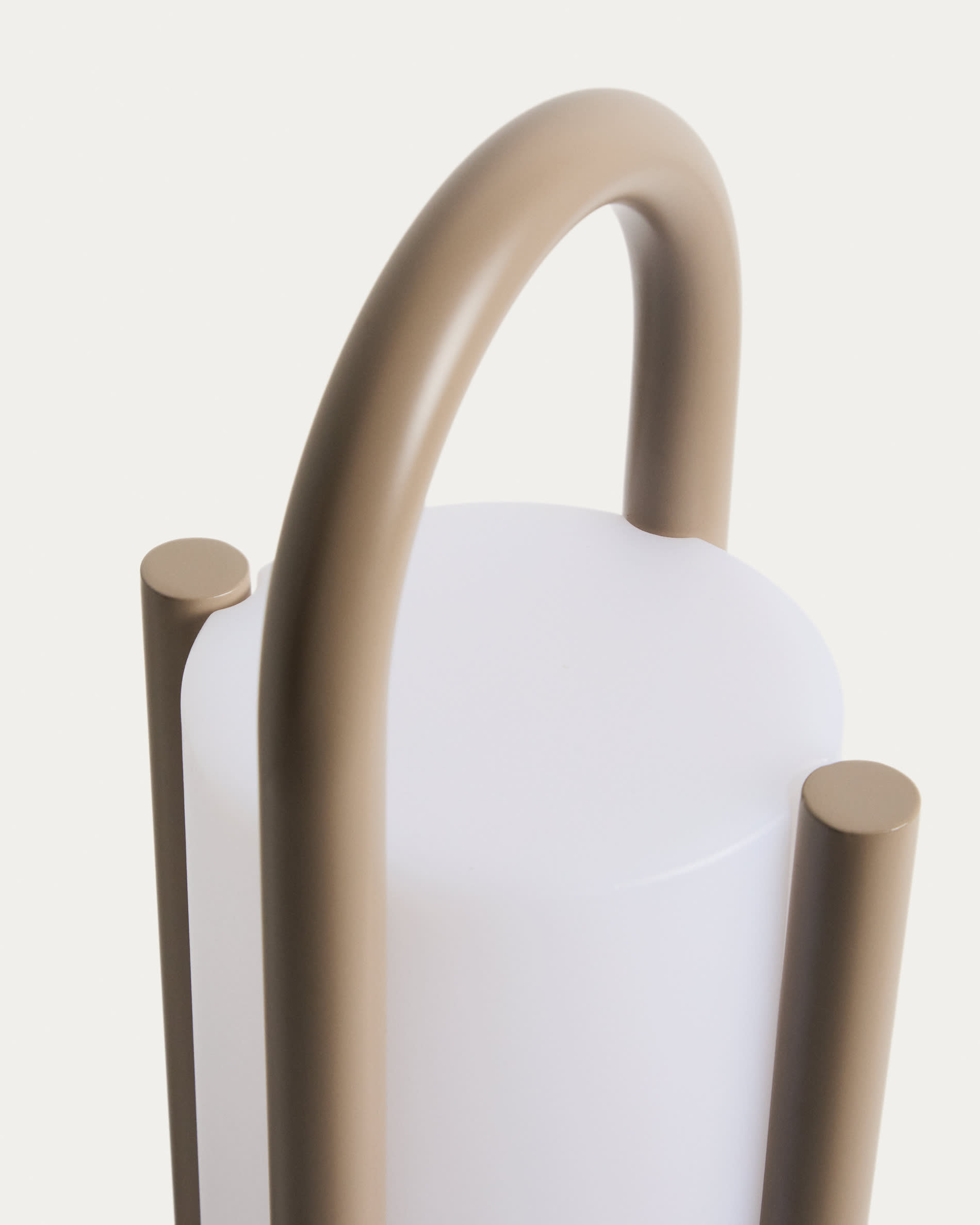 Leros large portable table lamp in taupe polyethylene and steel