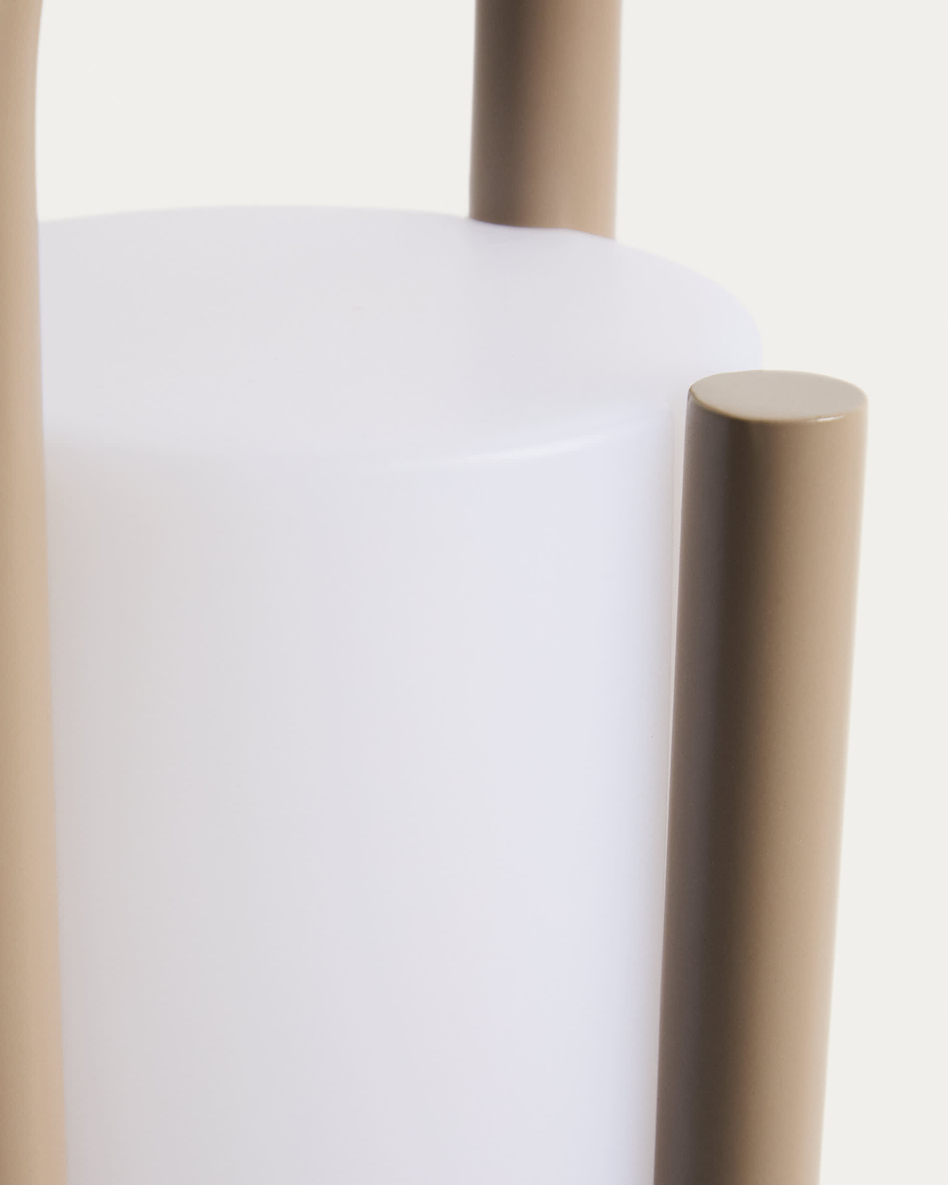 Leros large portable table lamp in taupe polyethylene and steel