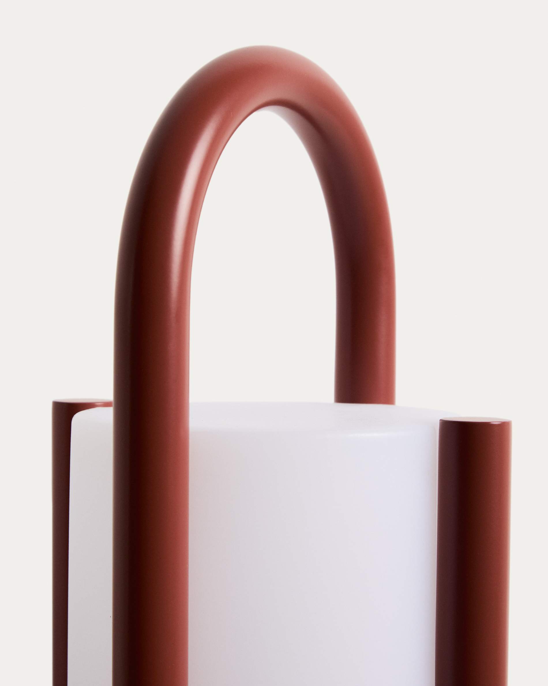 Leros large portable table lamp in terracotta polyethylene and steel
