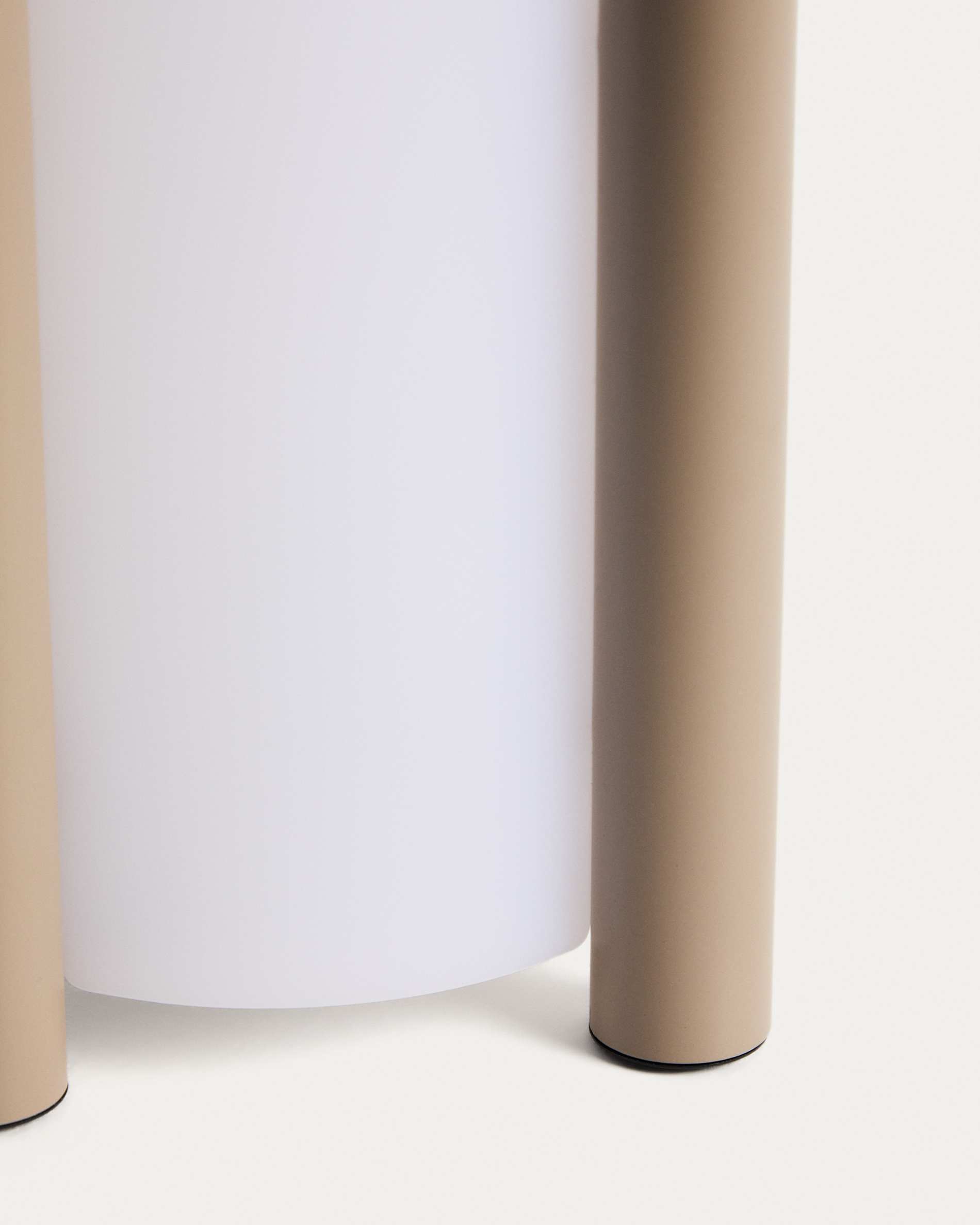 Leros small portable table lamp in taupe polyethylene and steel