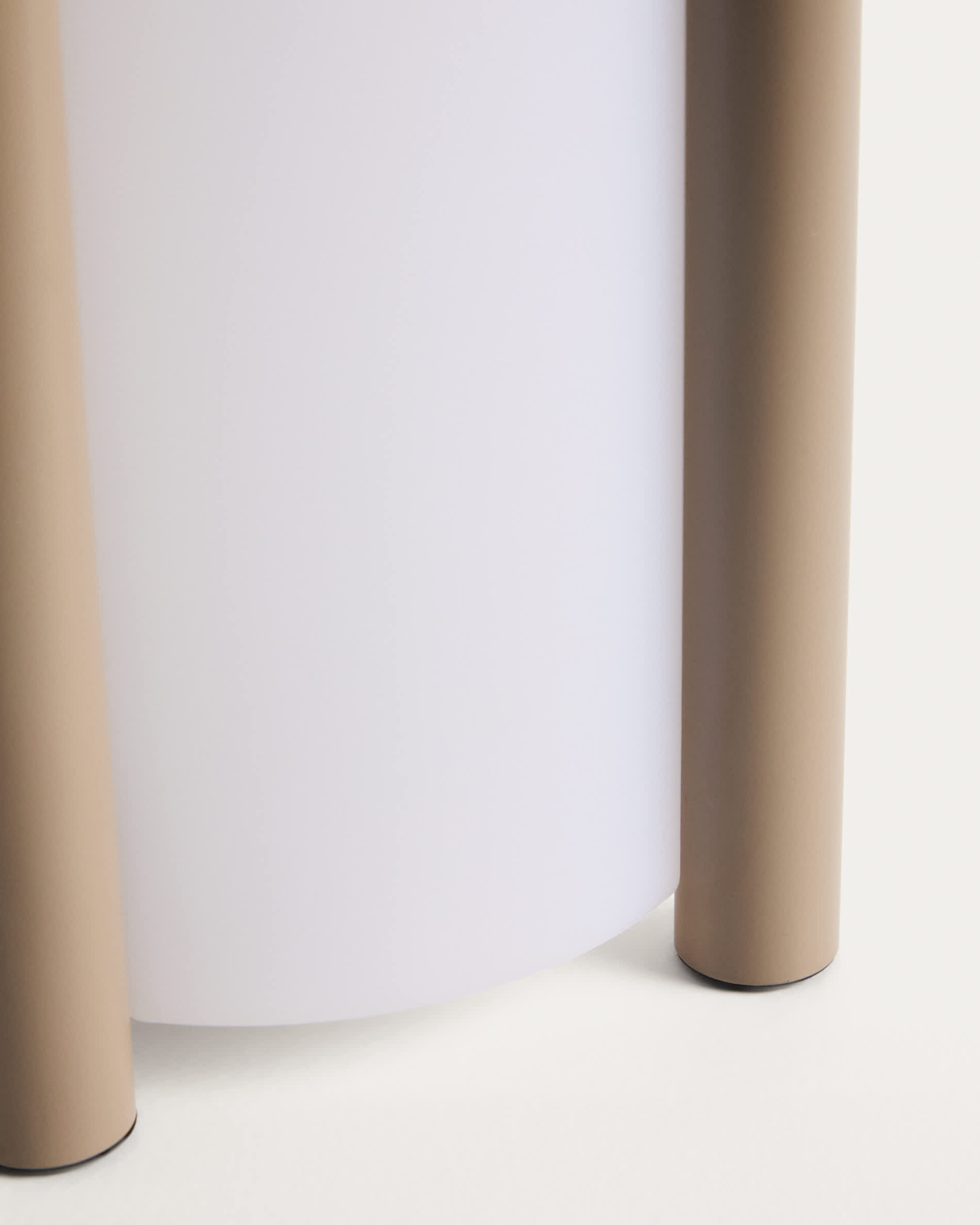 Leros large portable table lamp in taupe polyethylene and steel