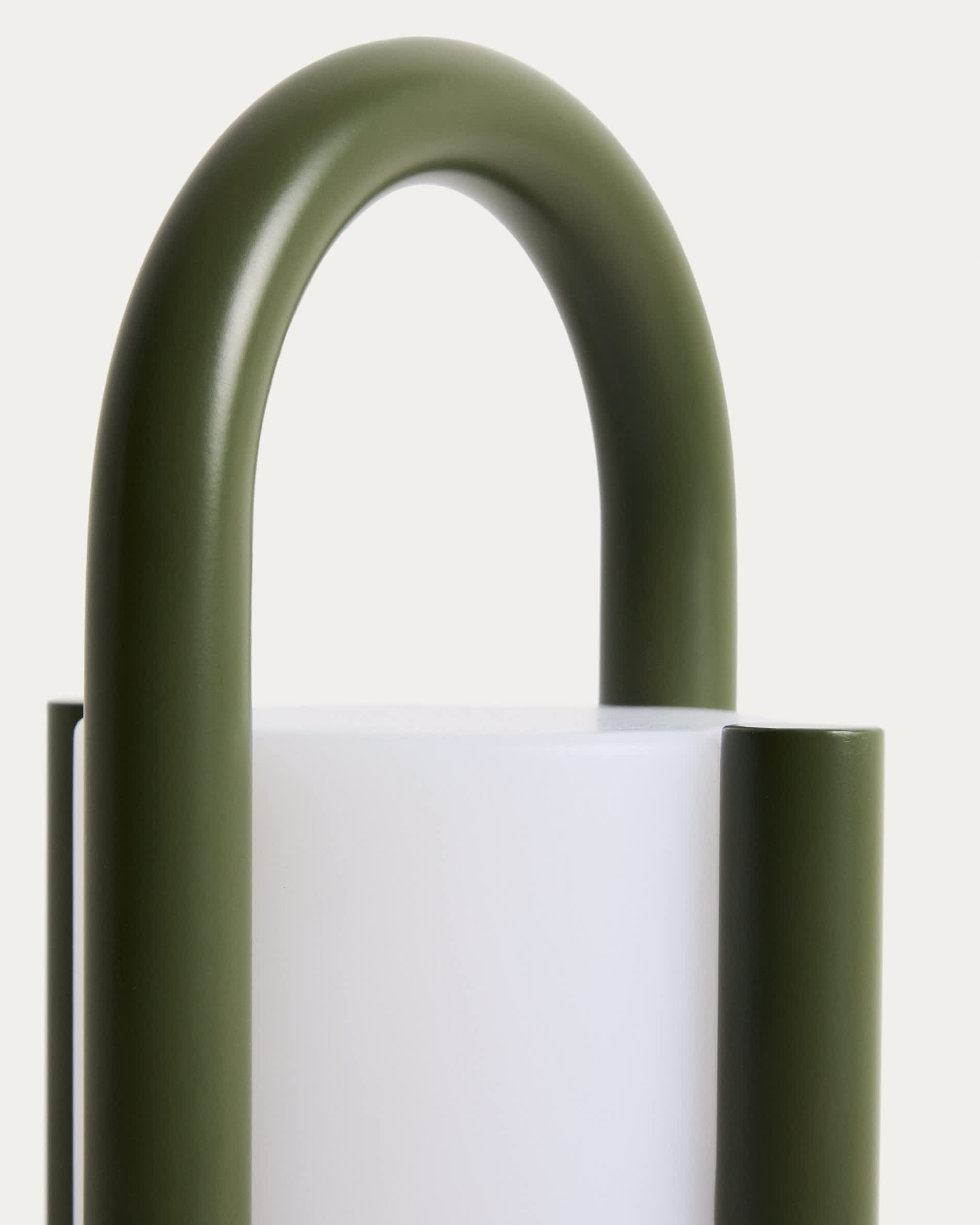 Leros small portable table lamp in green polyethylene and steel