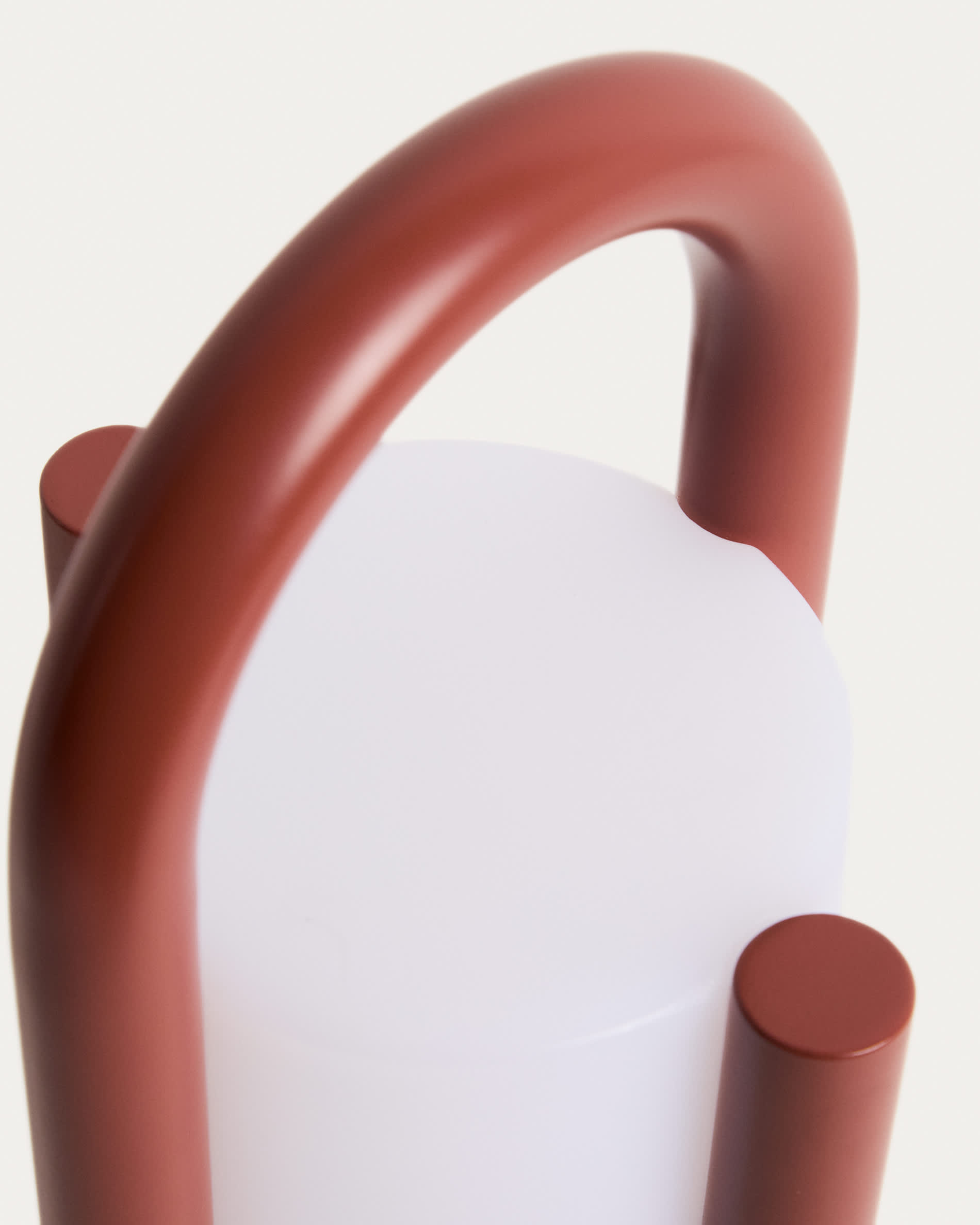 Leros small portable table lamp in terracotta polyethylene and steel