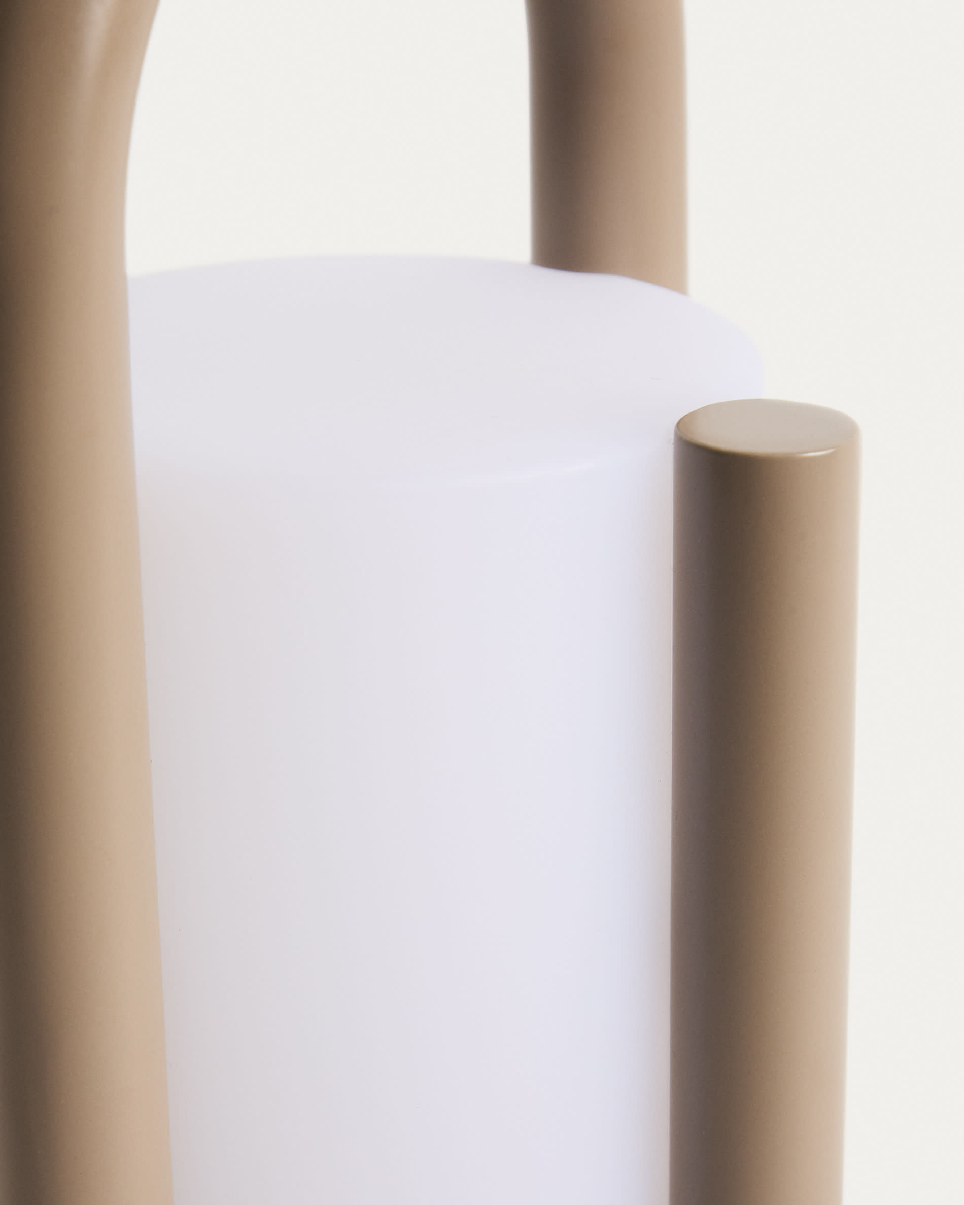 Leros small portable table lamp in taupe polyethylene and steel