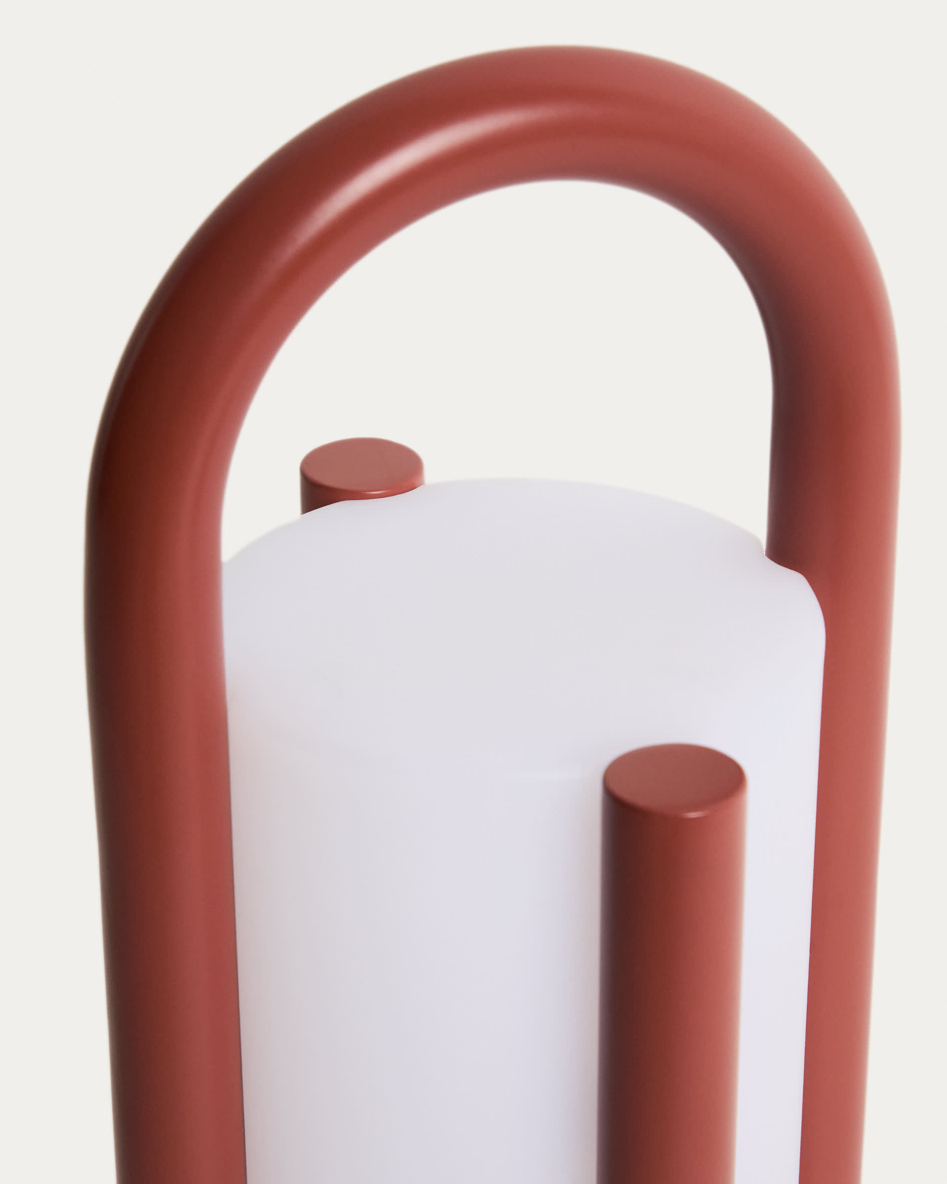 Leros small portable table lamp in terracotta polyethylene and steel