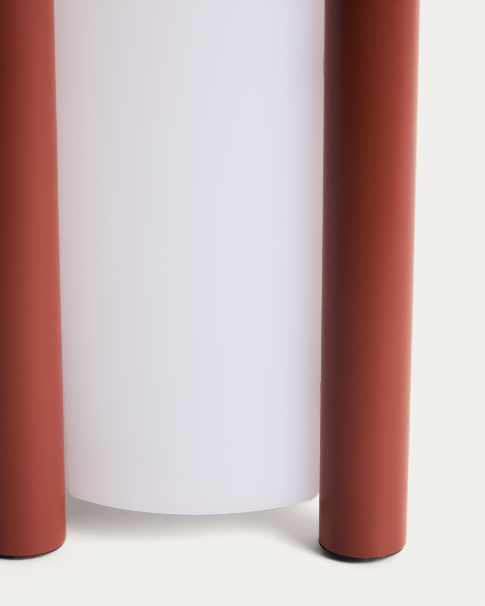 Leros small portable table lamp in terracotta polyethylene and steel