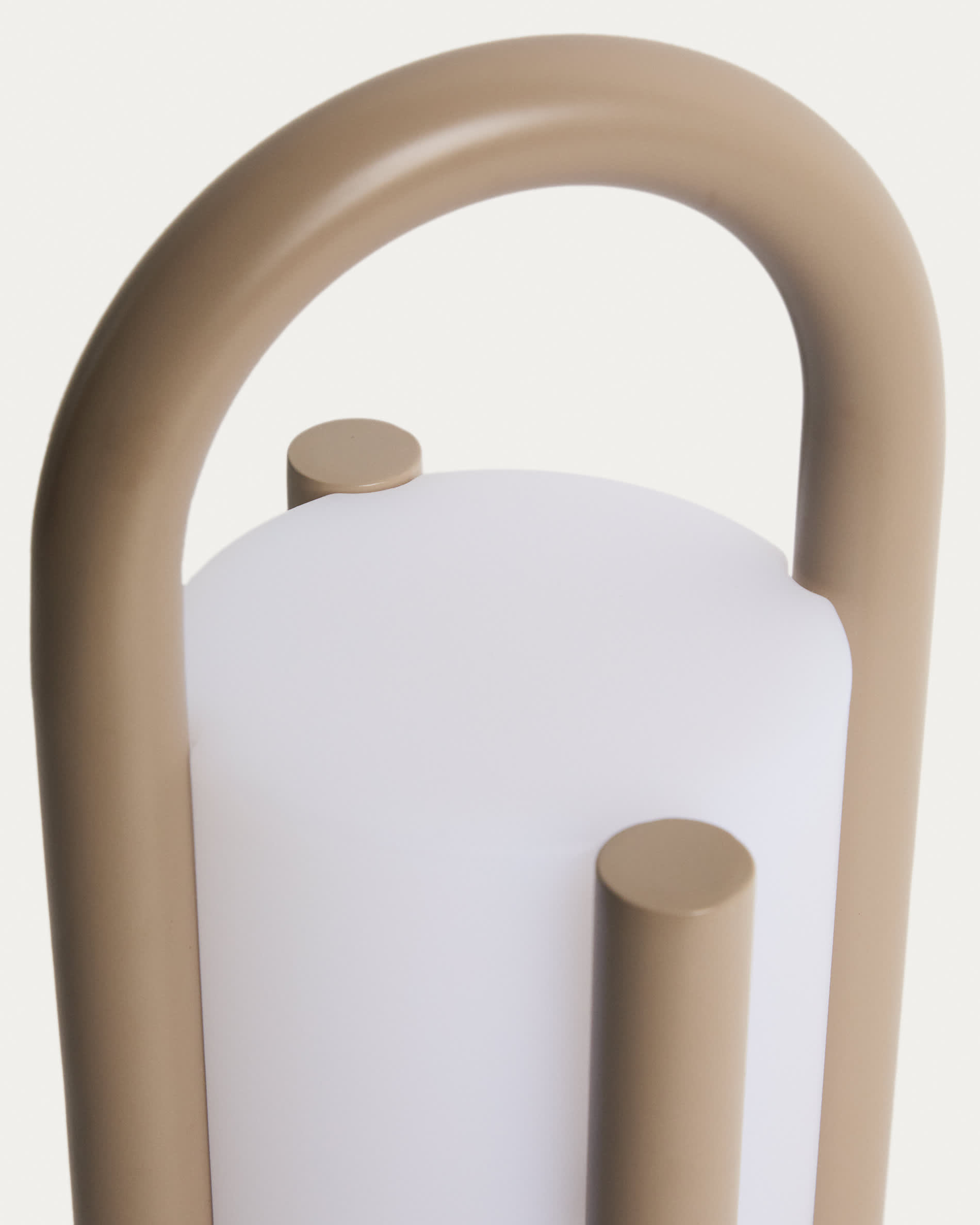 Leros small portable table lamp in taupe polyethylene and steel