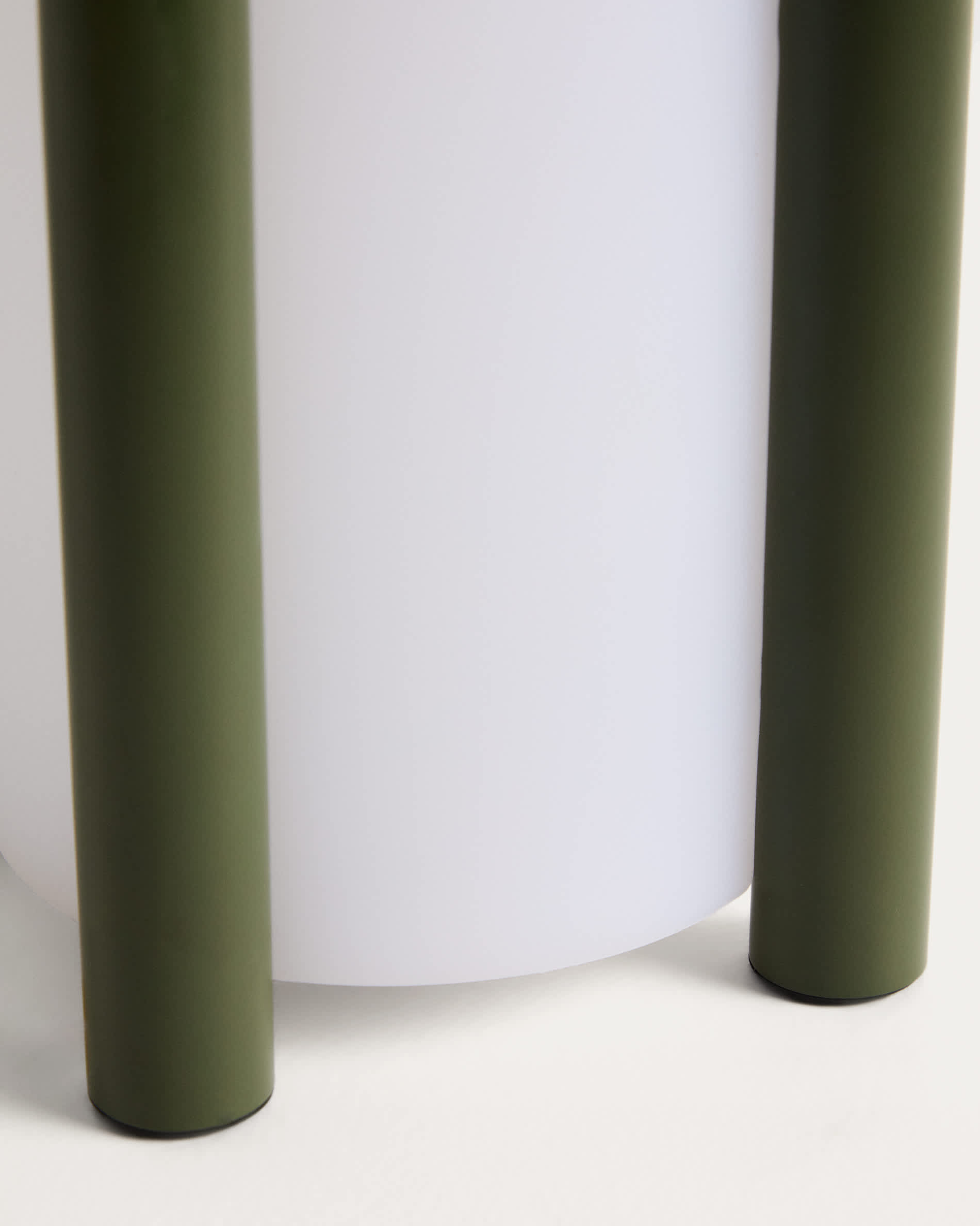 Leros small portable table lamp in green polyethylene and steel