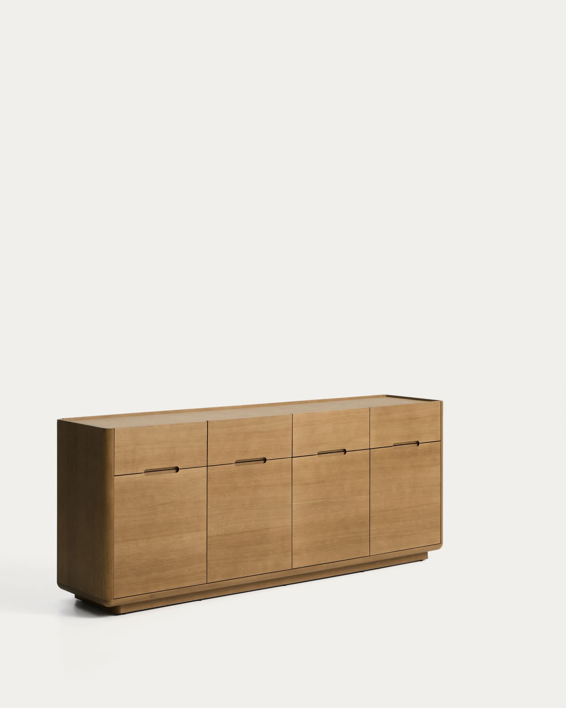 Arelida sideboard in oak veneer and solid oak wood with light brown finish 200 x 80 cm FSC Mix Credit