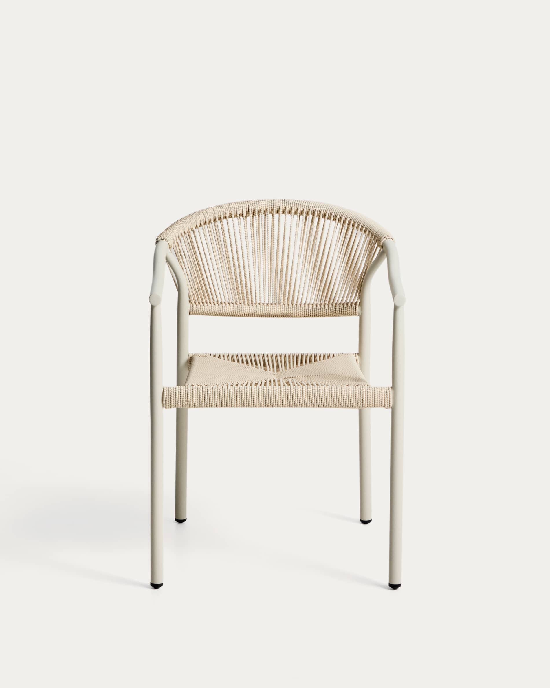 Livadia stackable outdoor chair in ecru aluminium