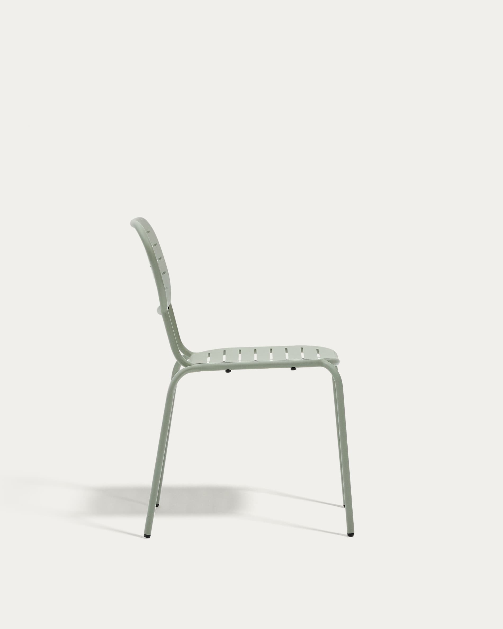 Brai stackable outdoor chair in turquoise galvanised steel