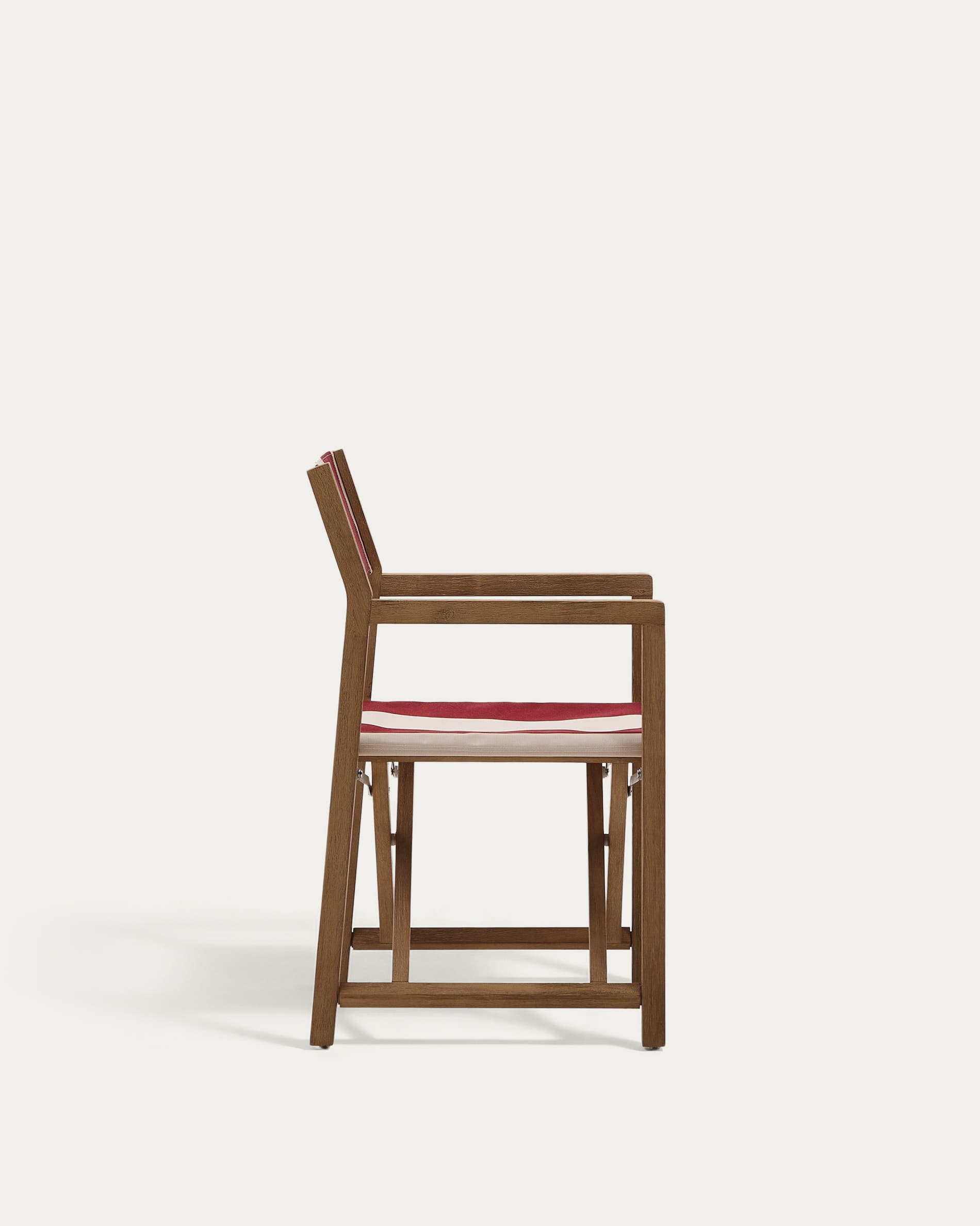Vilara burgundy and beige striped outdoor folding chair made of FSC 100% solid acacia wood