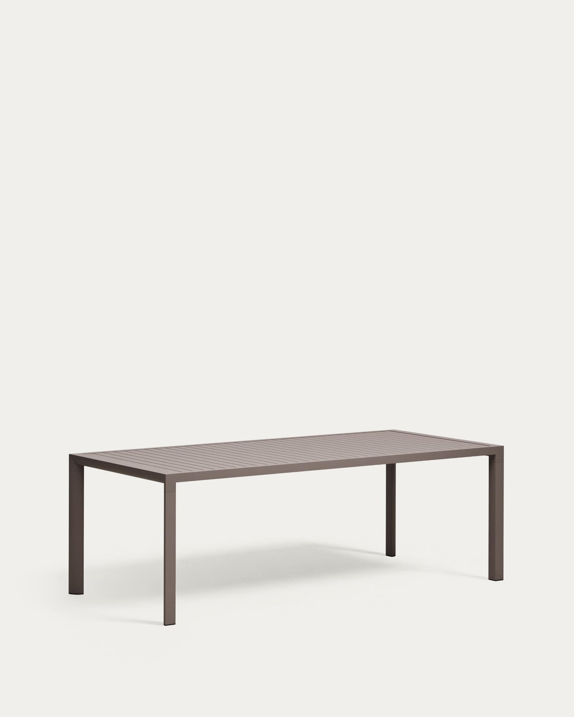Culip aluminium outdoor table in powder coated brown finish, 220 x 100 cm