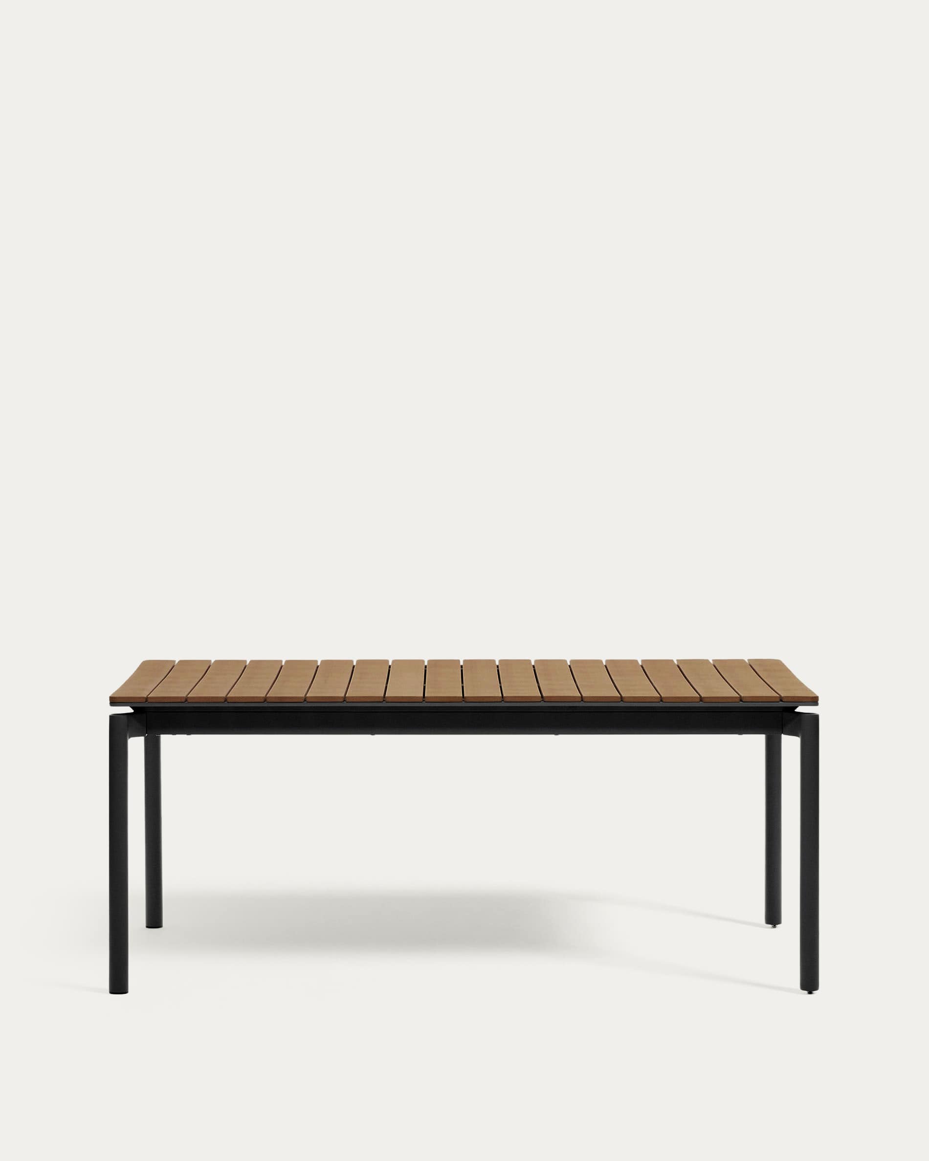 Canyelles extendable outdoor table, plastic lumber & matte black