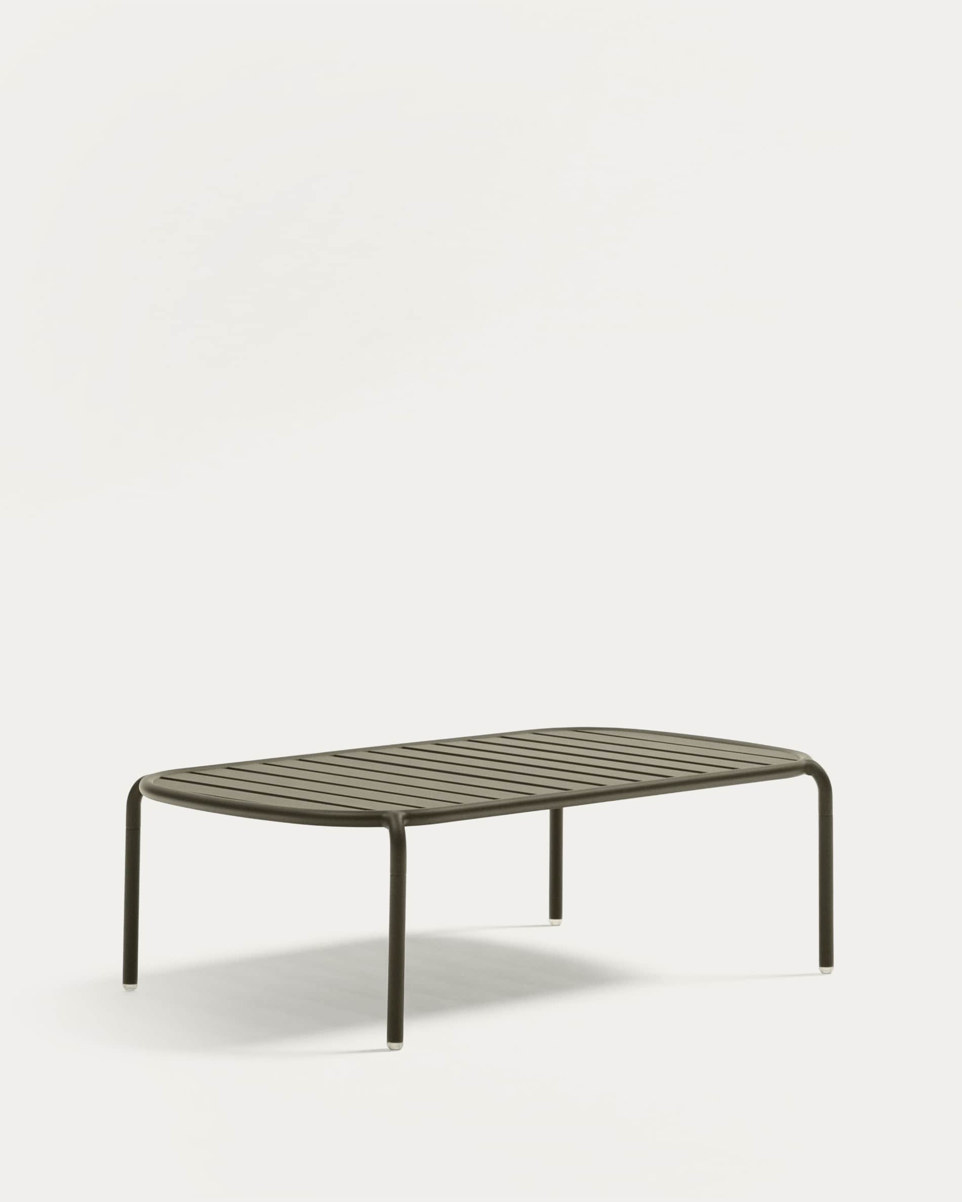 Joncols outdoor aluminium coffee table with powder coated green finish, Ø 110 x 62 cm