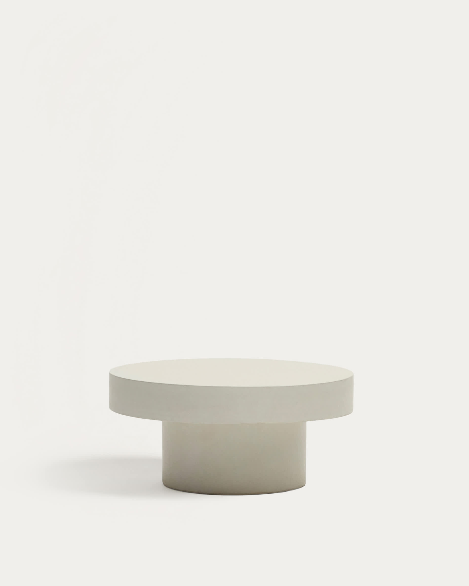 Aiguablava round coffee table in white cement, Ø 66 cm