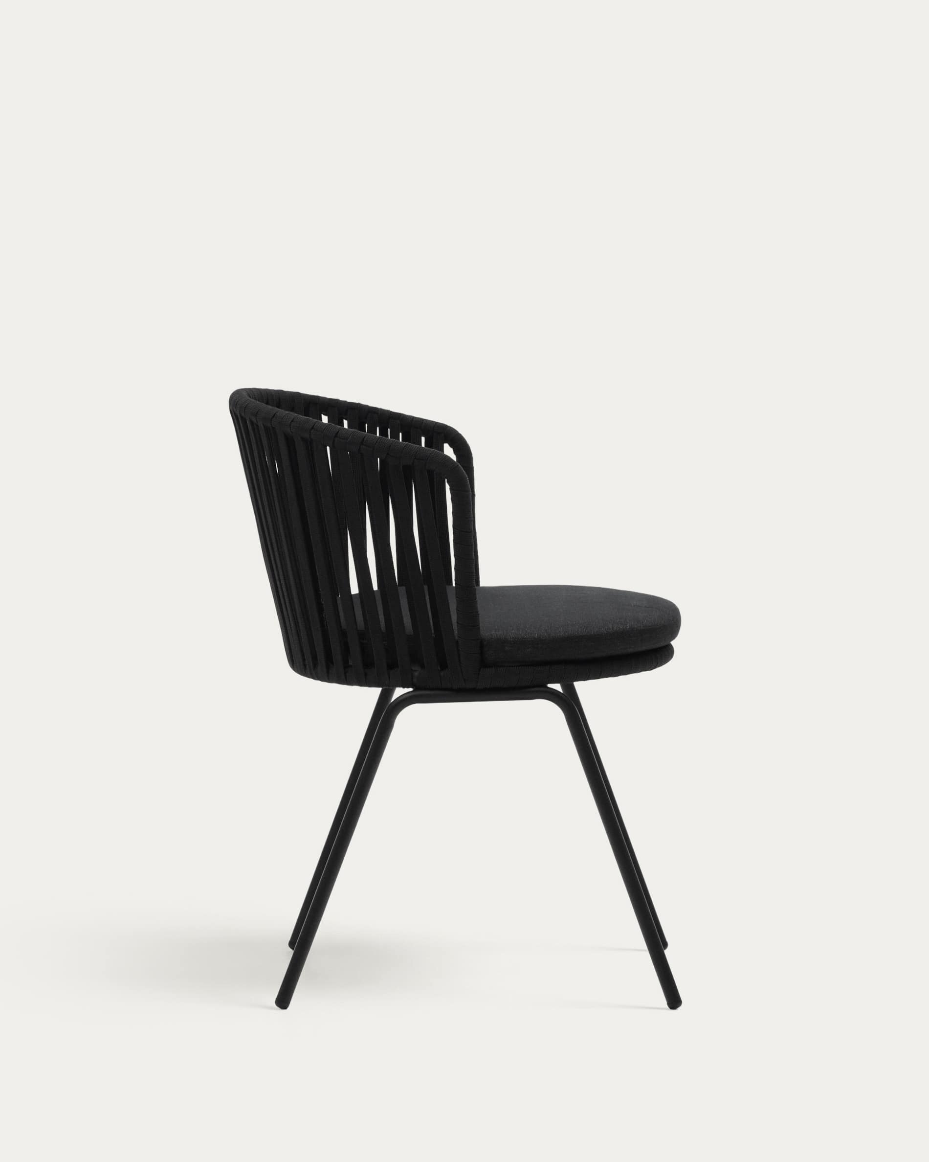 Saconca outdoor chair with cord and black galvanised steel