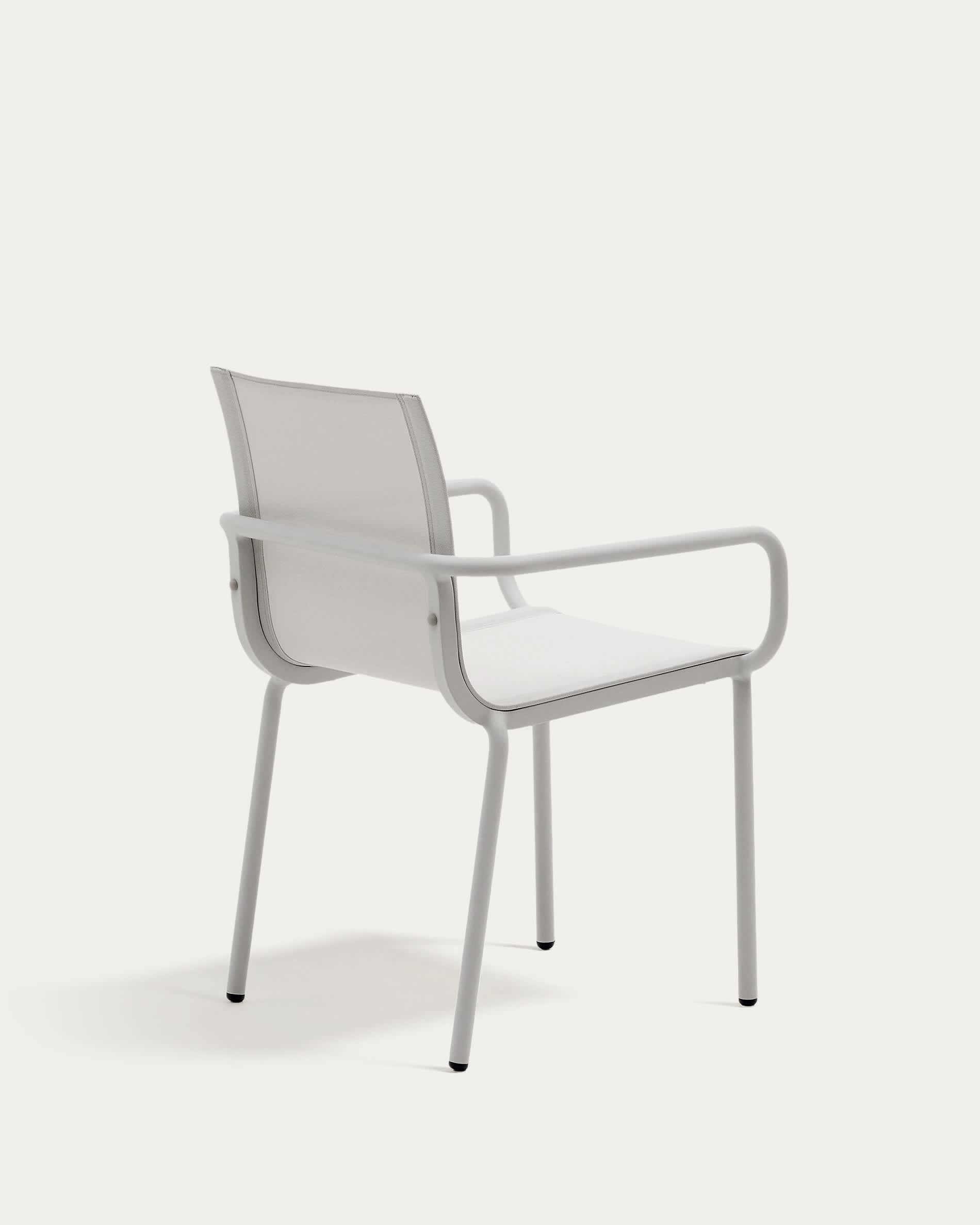 Galdana stackable outdoor chair in aluminium with light grey painted finish