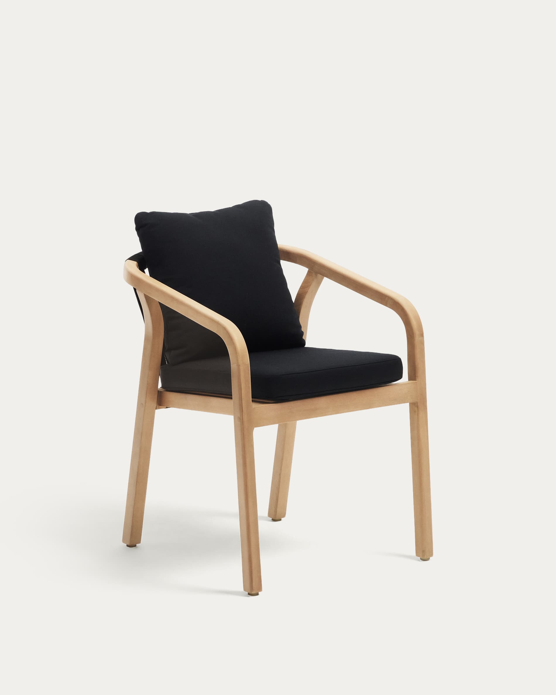 Malaret stackable chair in FSC 100% solid eucalyptus wood and black cord