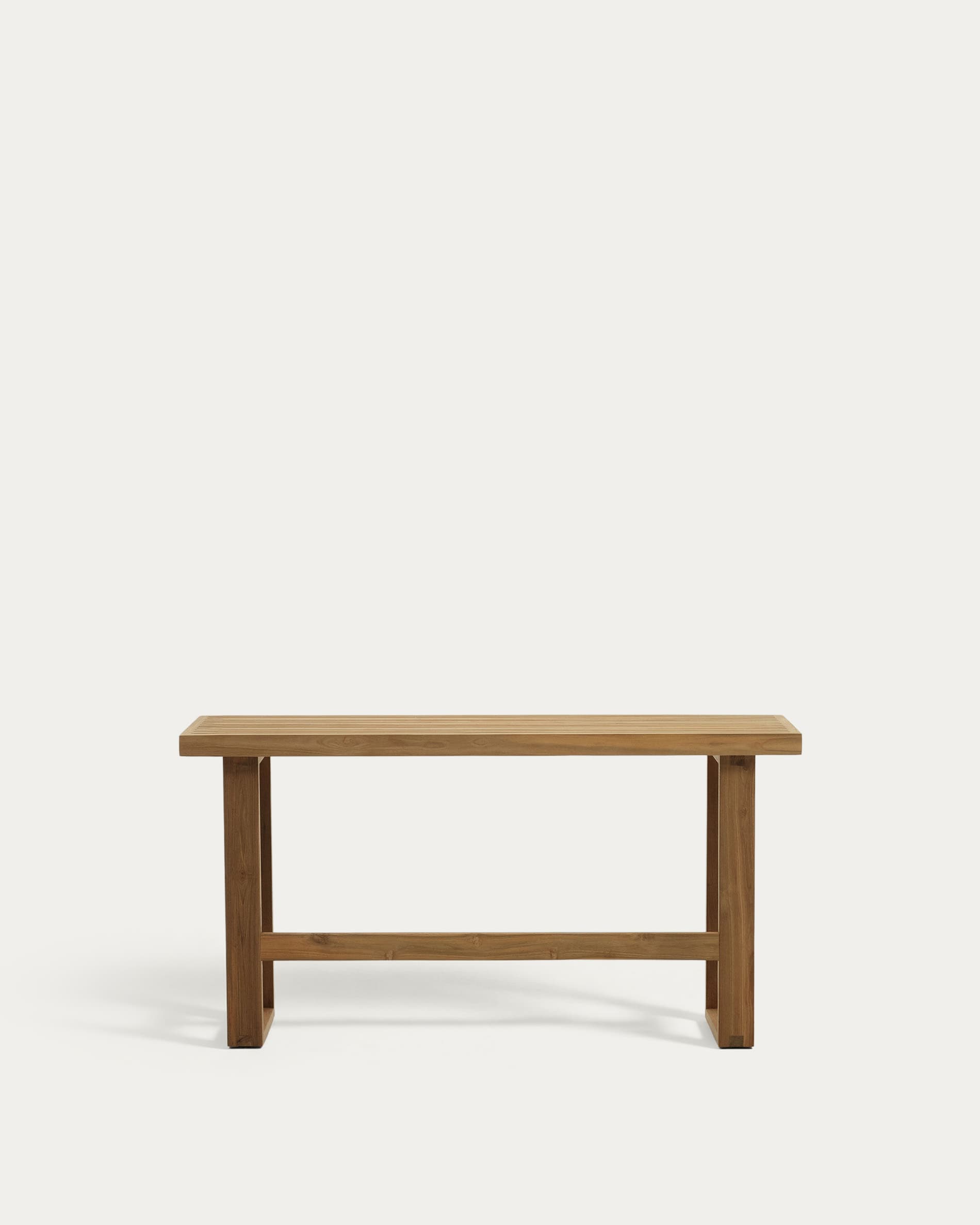 Canadell 100% outdoor tall bench in solid teak wood, 130 cm