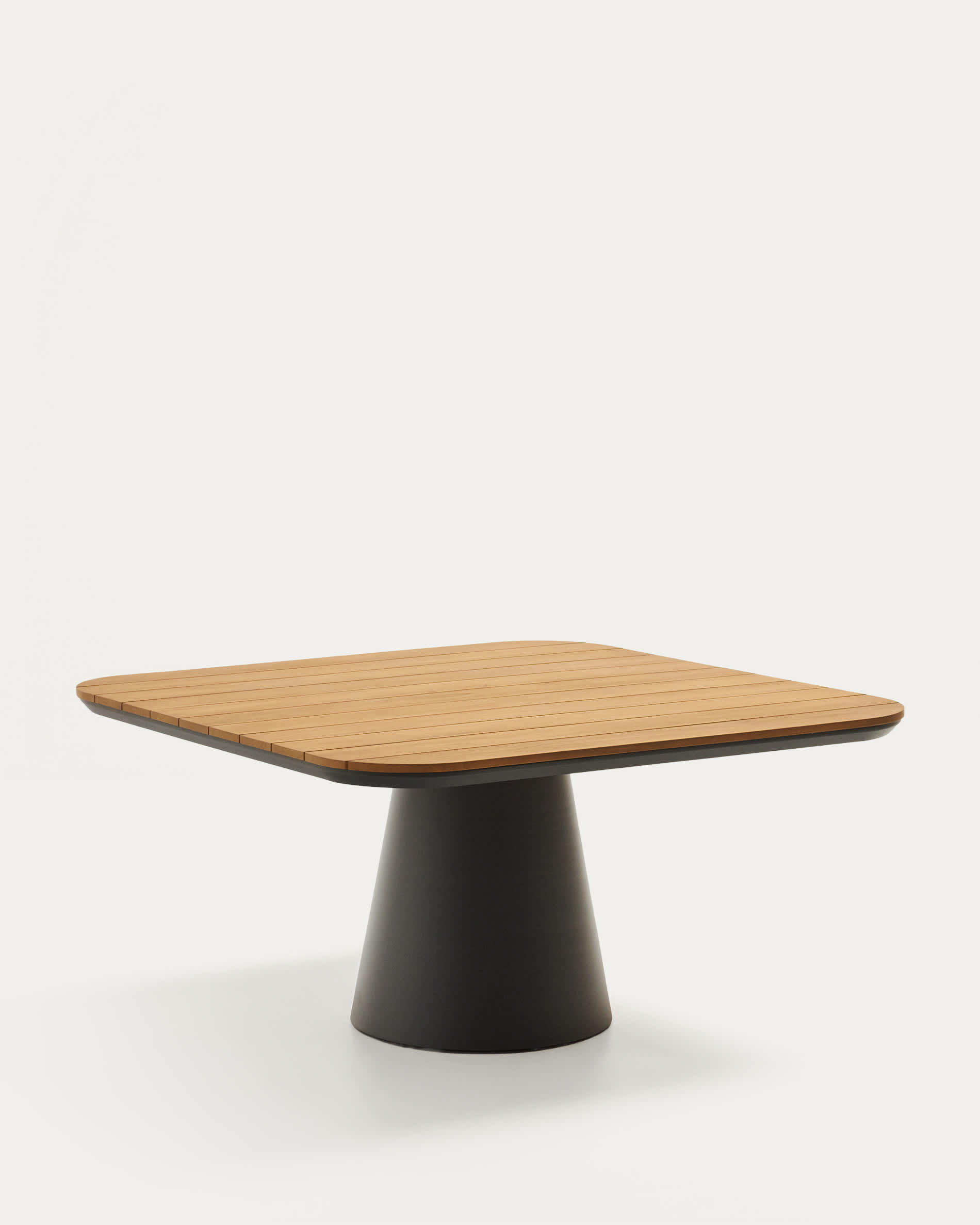 Tudons outdoor table in aluminium with a grey and teak finish, 148 x 148 cm FSC 100%