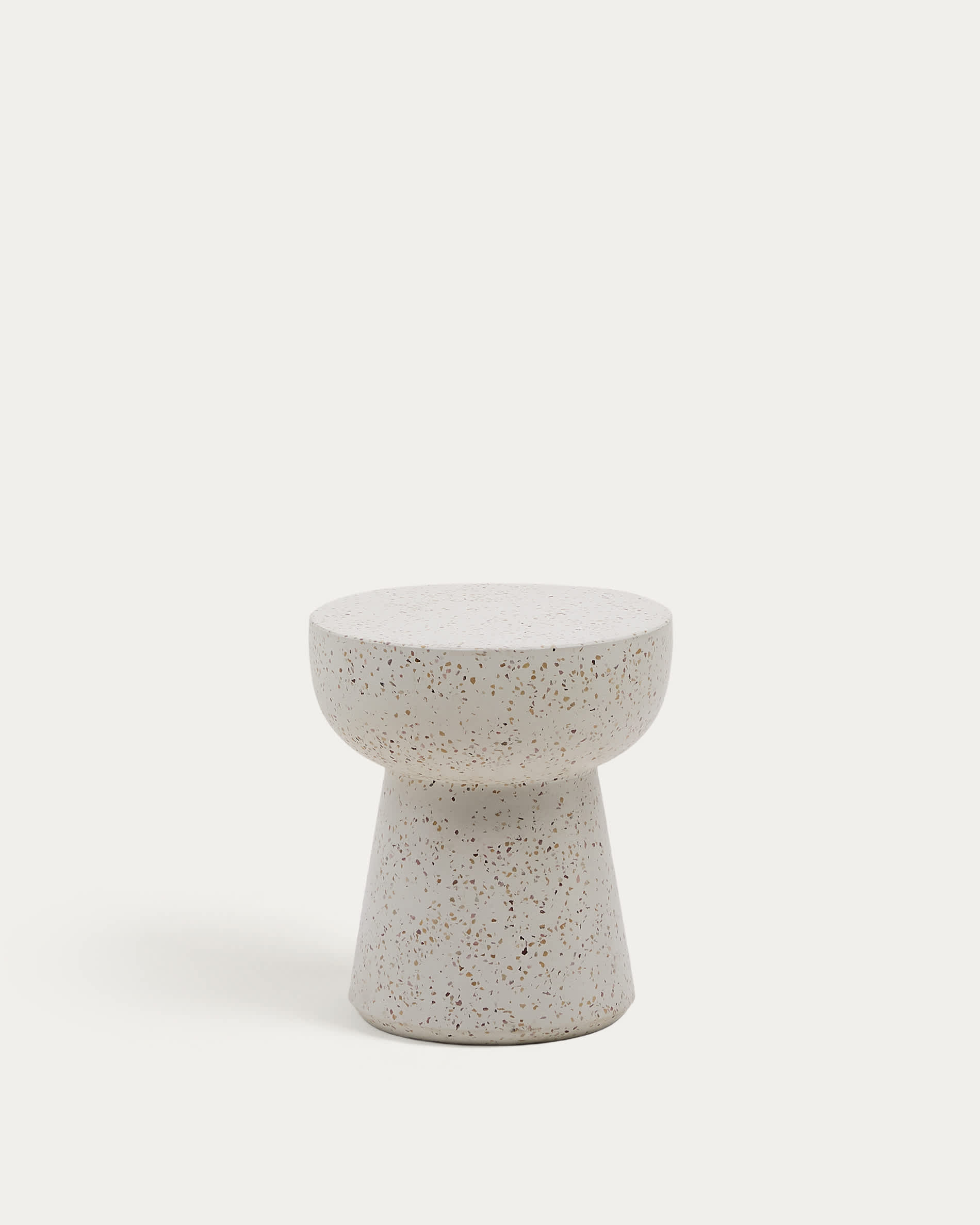 Pada white terrazzo side table, Ø 40 cm