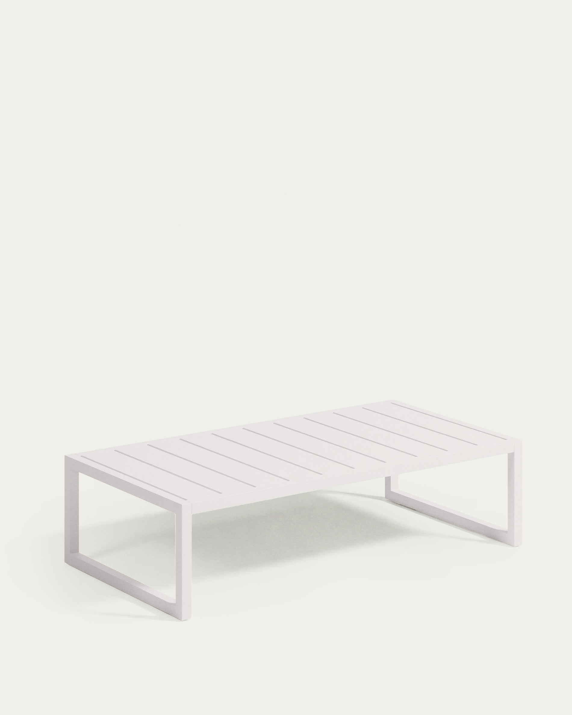 Comova 100% outdoor coffee table made from white aluminium, 60 x 114 cm