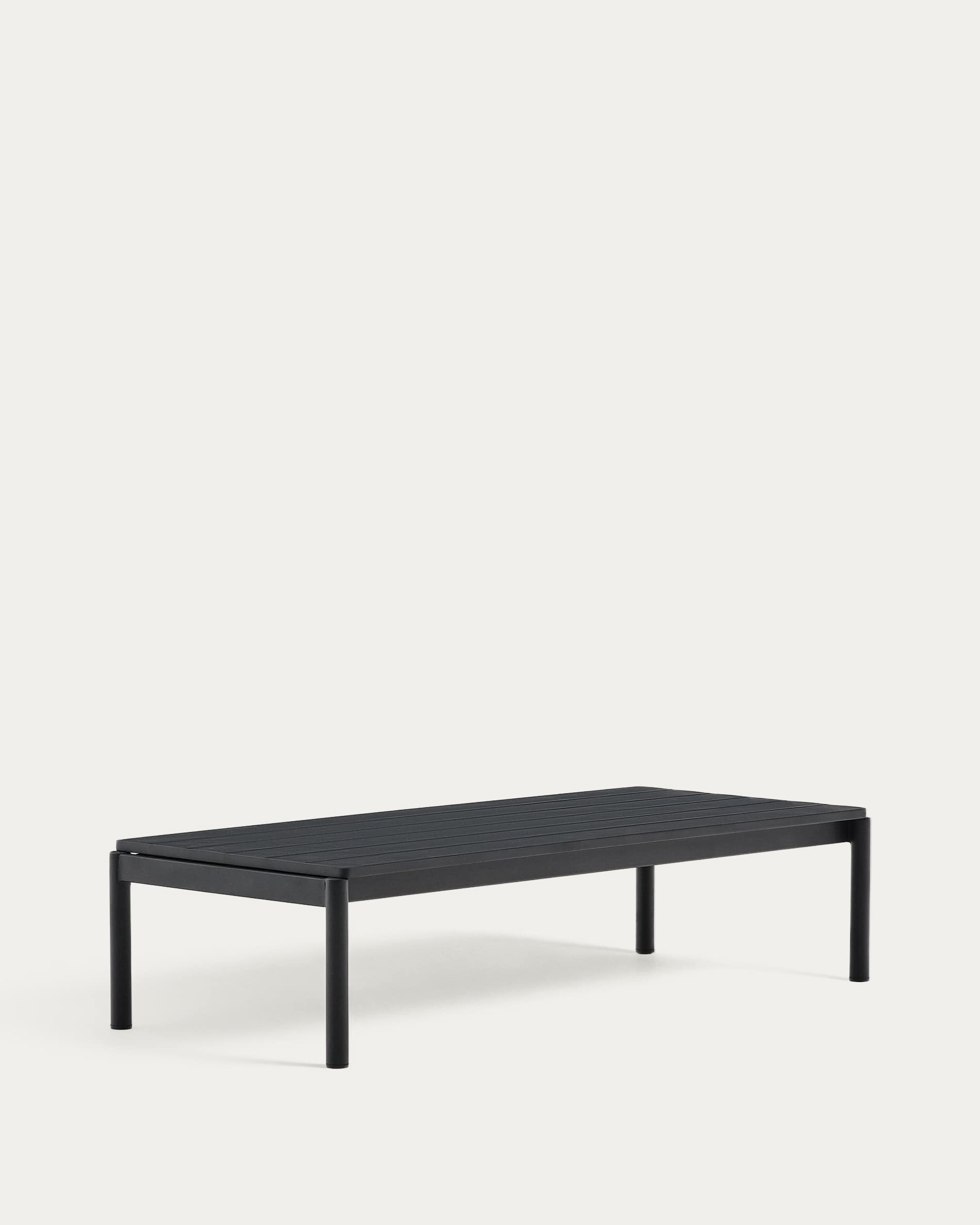Sorells coffee table in grey aluminum 63 x 144,6 cm